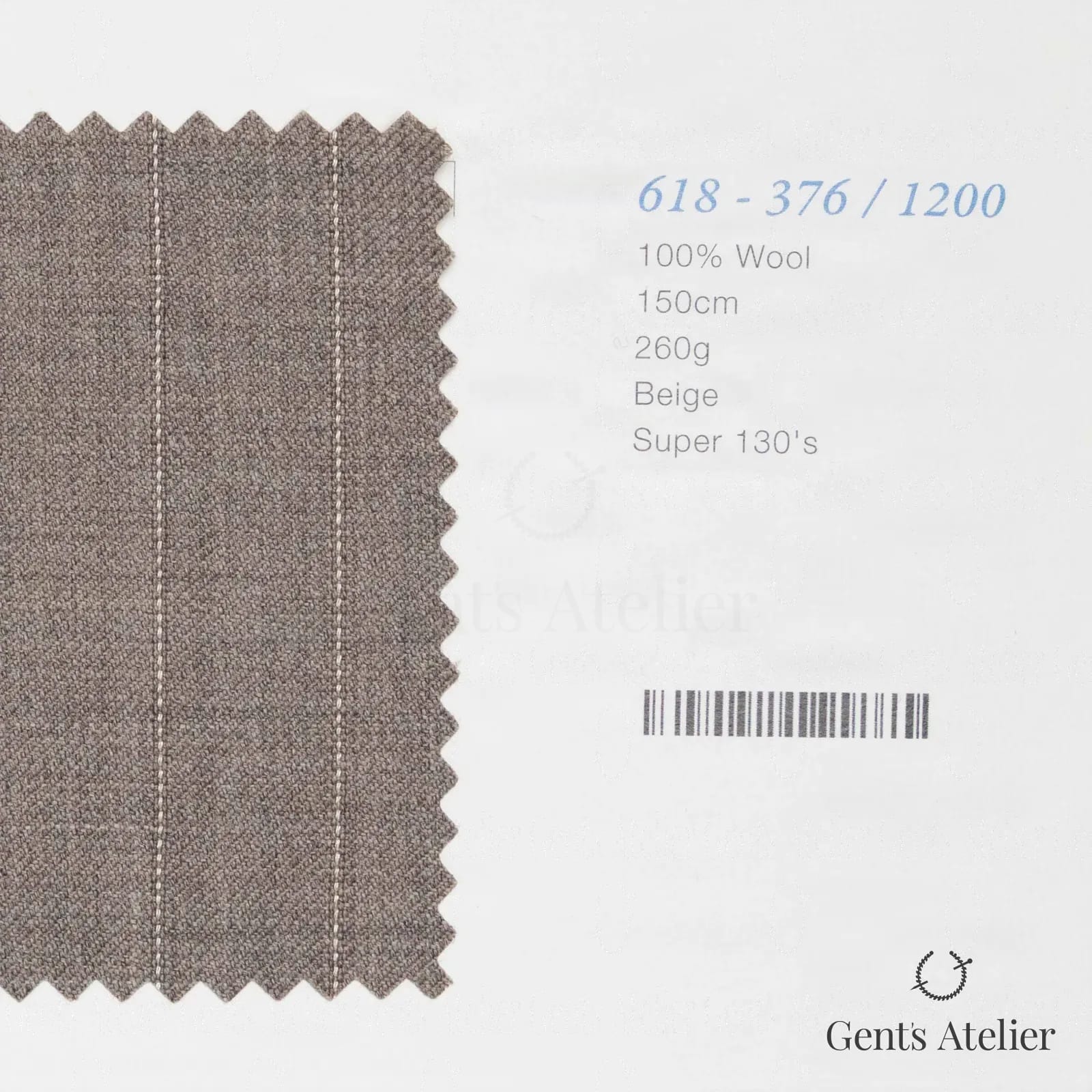 Образец ткани Marzoni 618 - 376 / 1200 с этикеткой — Бежевый