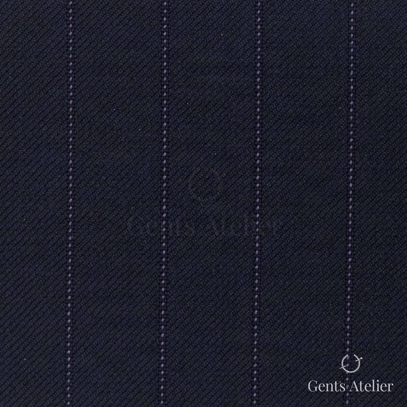 Костюмная ткань Marzoni 618 - 378 / 1200 — Тёмно-синий, полоса, 100% шерсть