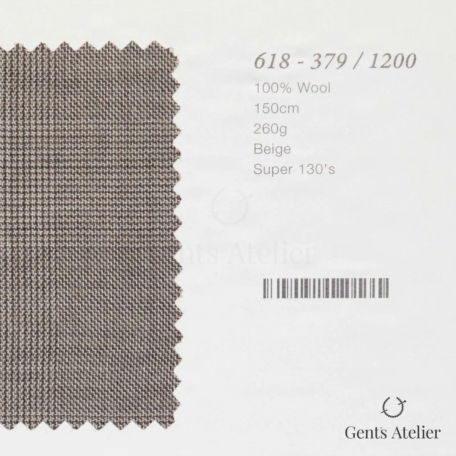 Образец ткани Marzoni 618 - 379 / 1200 с этикеткой — Бежевый