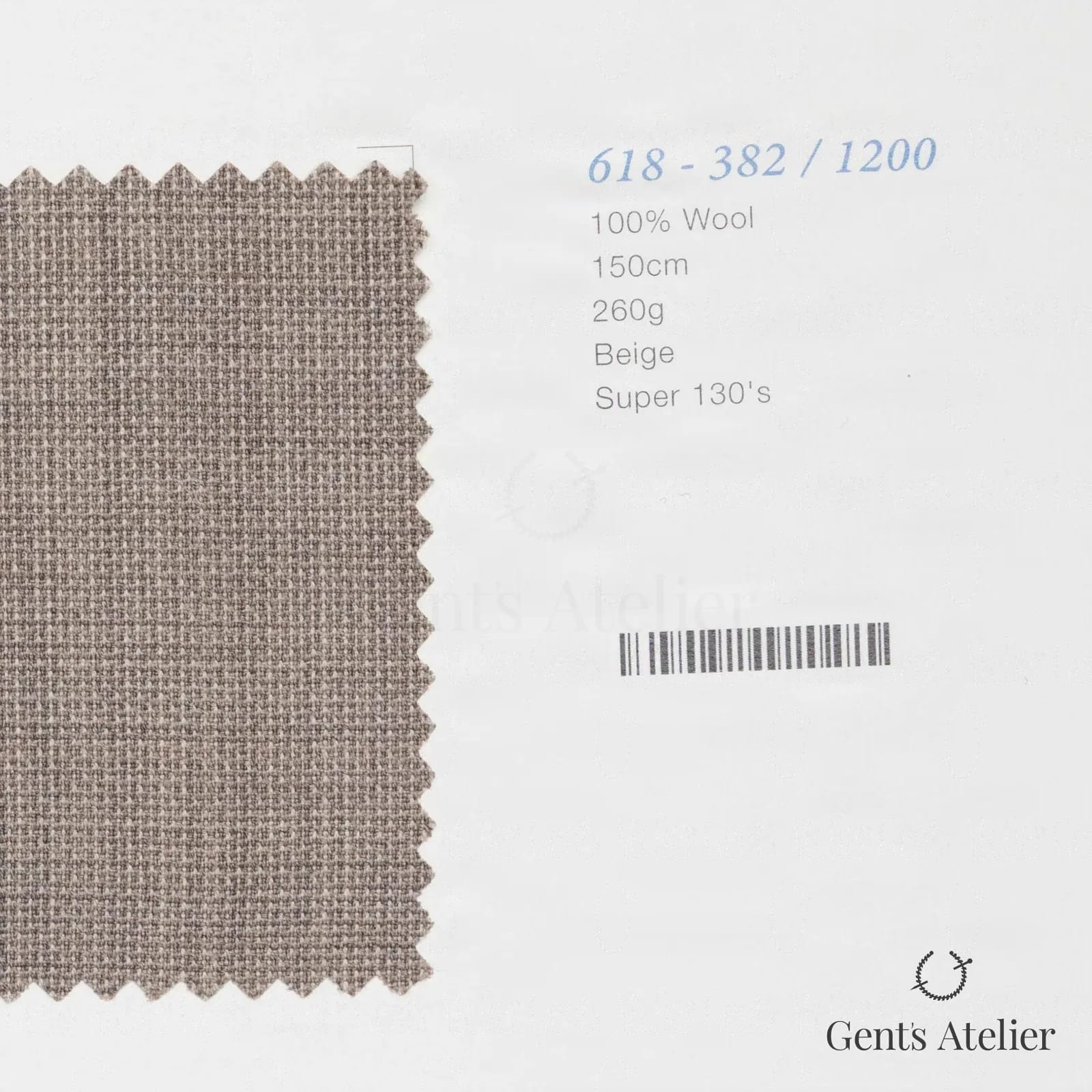 Образец ткани Marzoni 618 - 382 / 1200 с этикеткой — Бежевый
