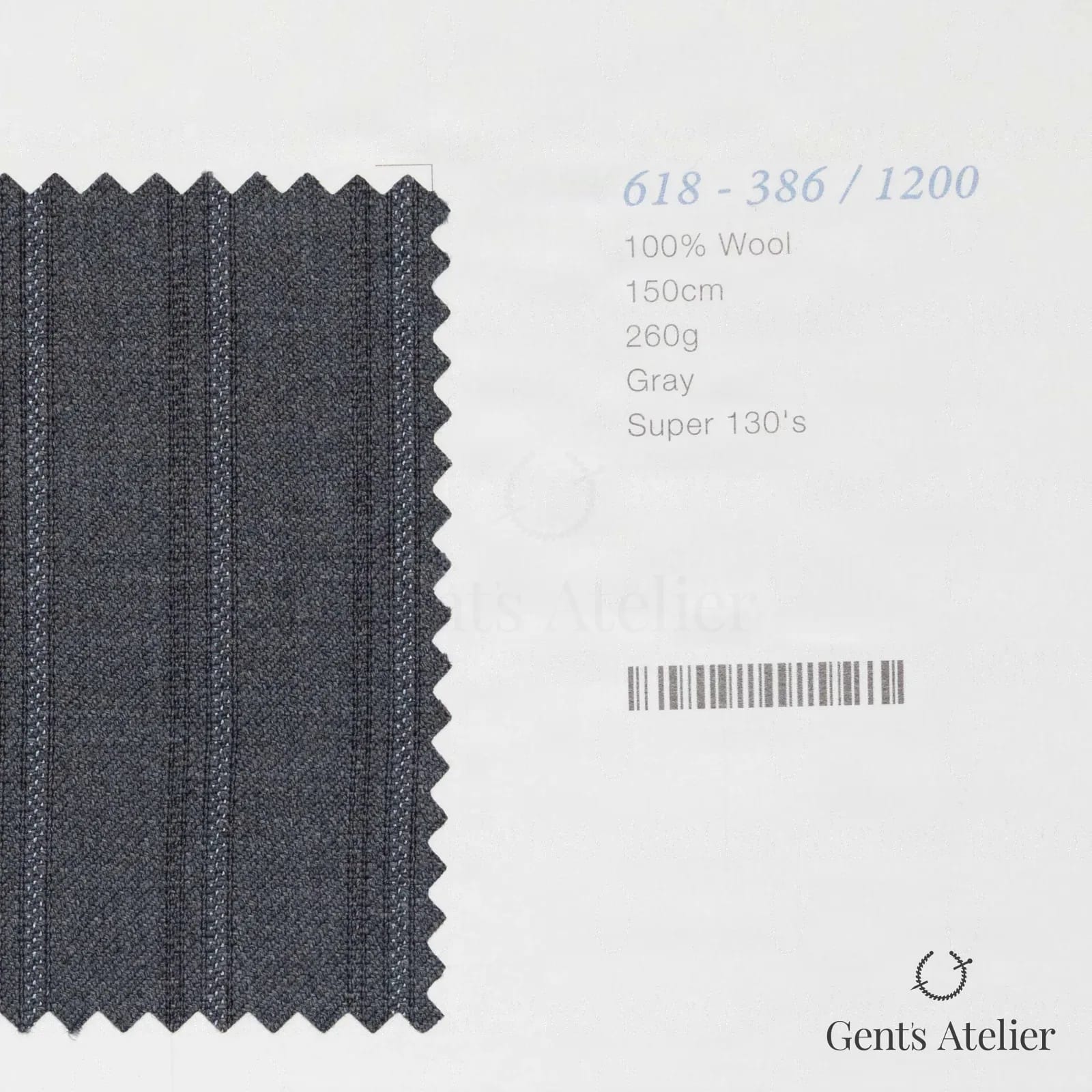 Образец ткани Marzoni 618 - 386 / 1200 с этикеткой — Серый