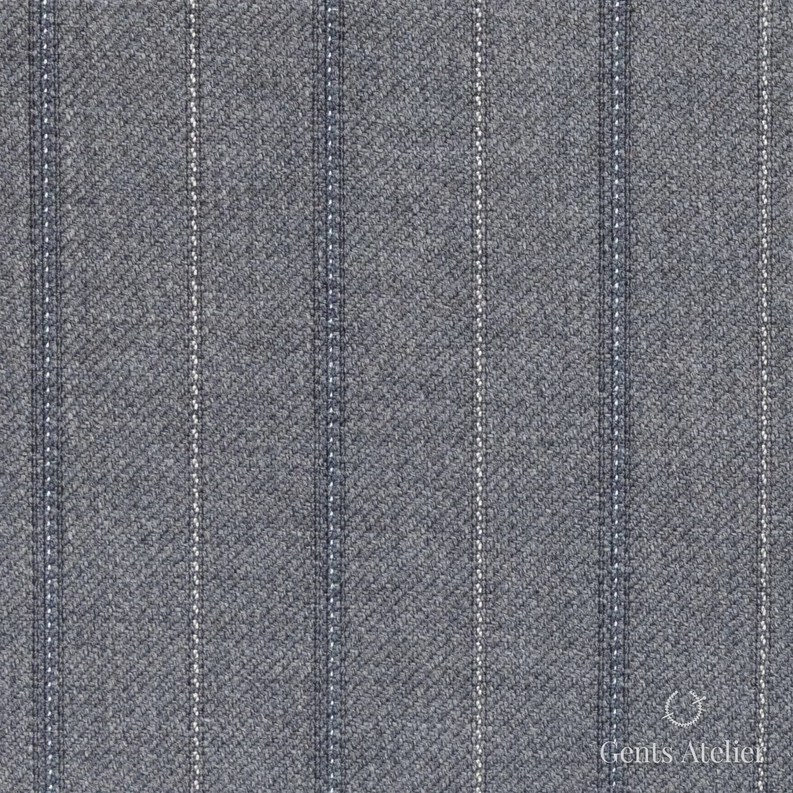 Костюмная ткань Marzoni 618 - 390 / 1200 — Серый, полоса, 100% шерсть