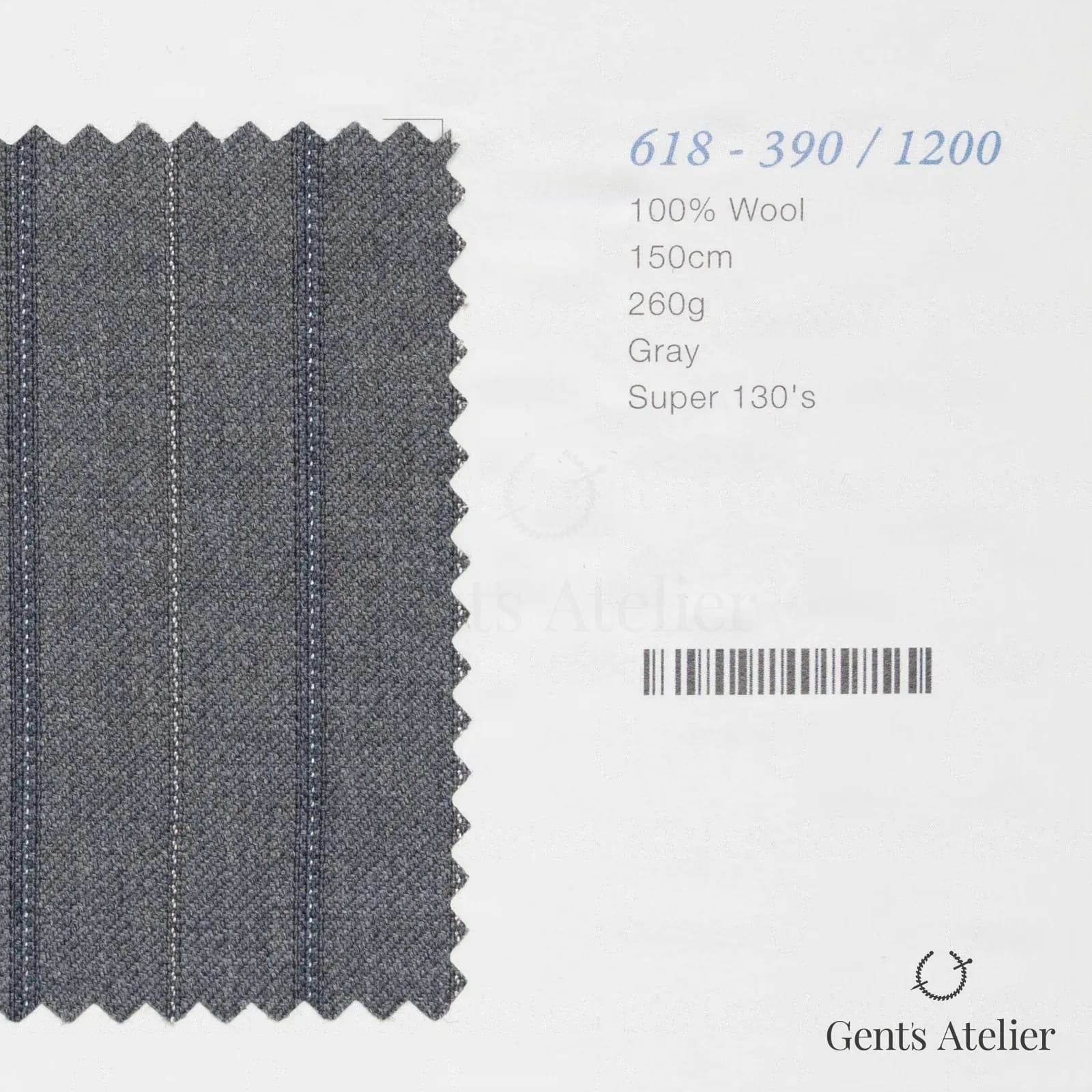 Образец ткани Marzoni 618 - 390 / 1200 с этикеткой — Серый