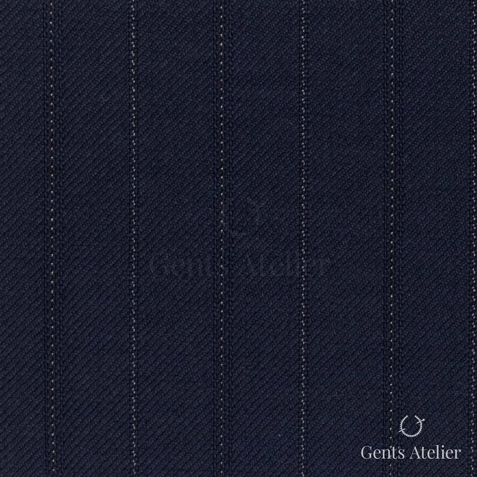 Костюмная ткань Marzoni 618 - 391 / 1200 — Тёмно-синий, полоса, 100% шерсть