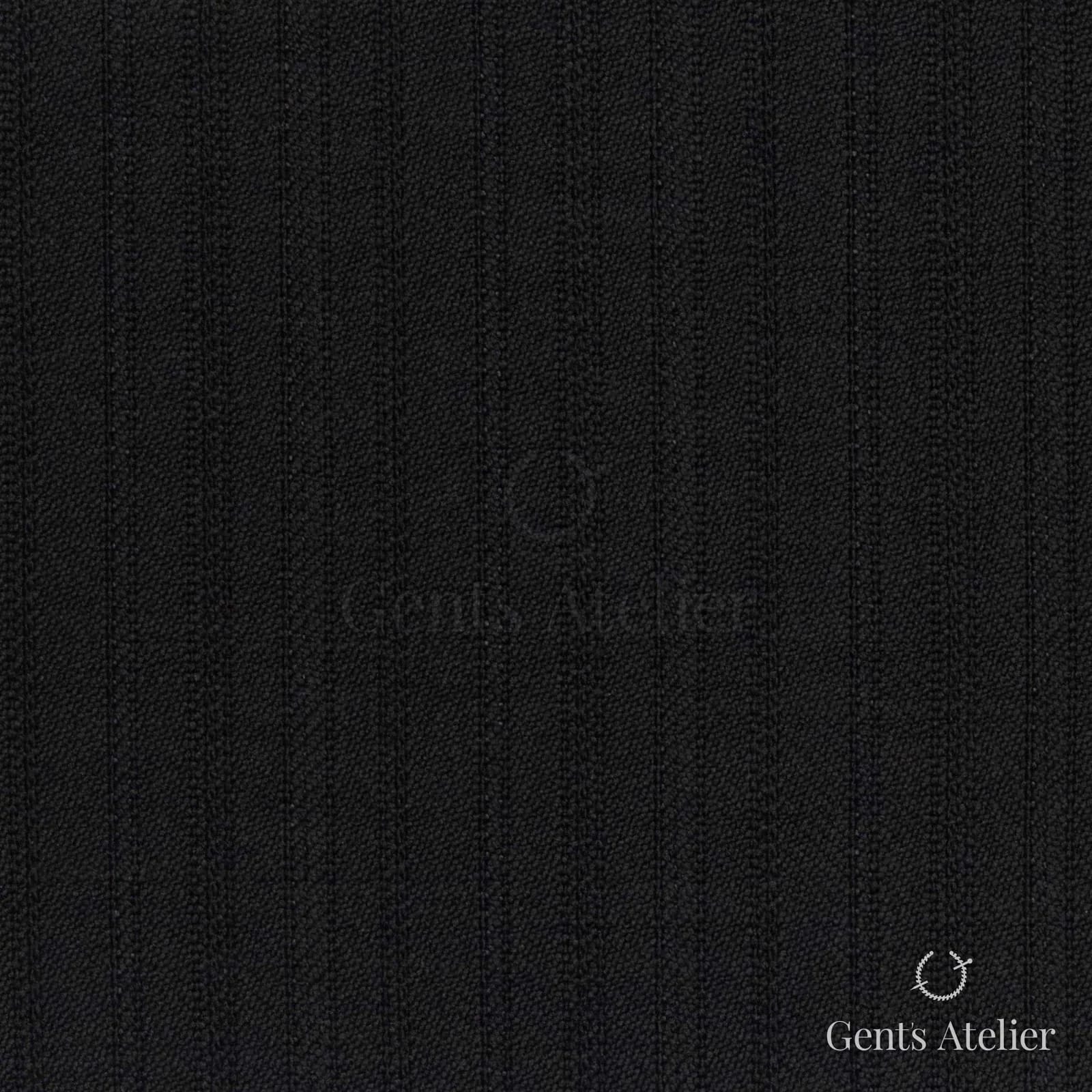 Костюмная ткань Marzoni 618 - 393 / 1200 — Чёрный, полоса, 100% шерсть