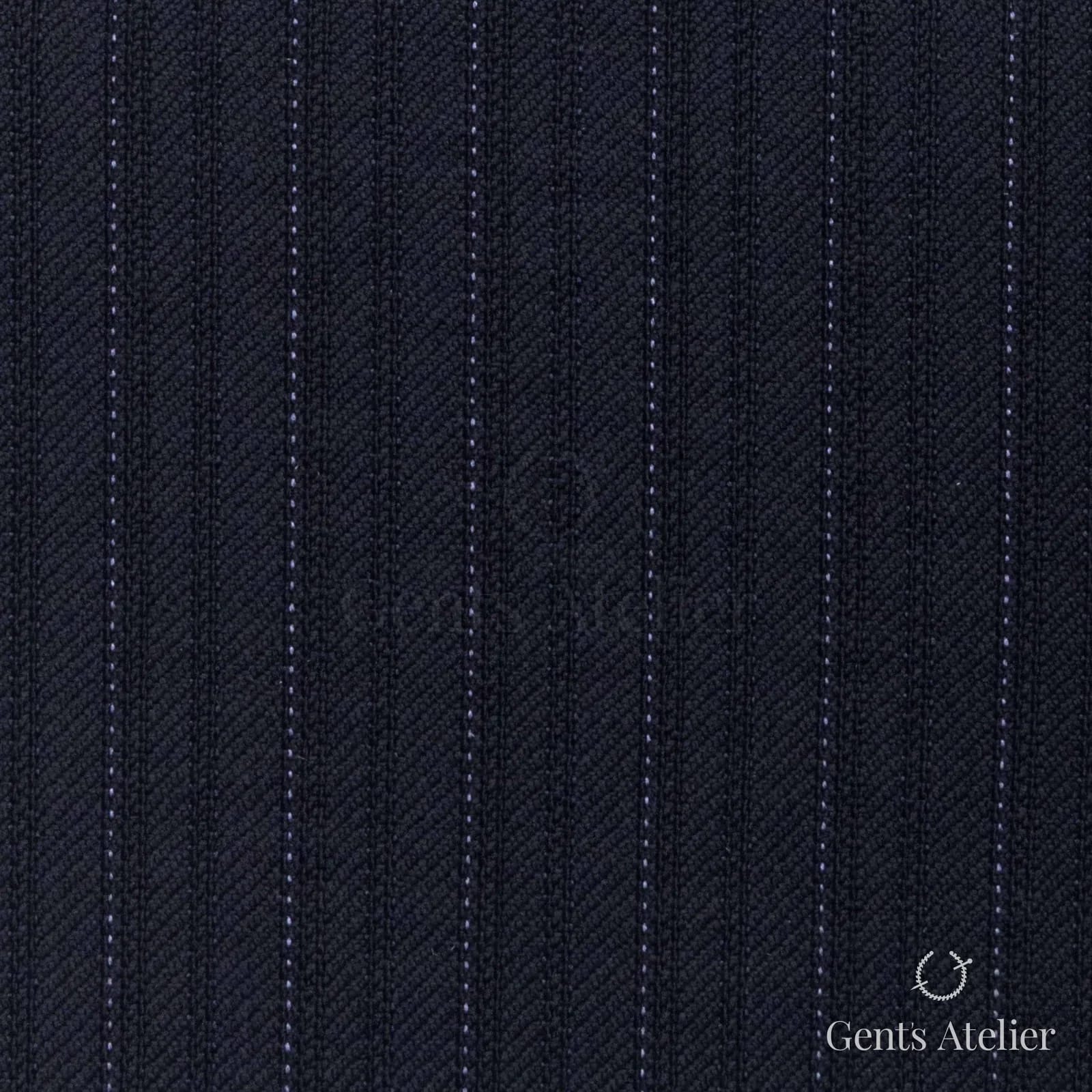 Костюмная ткань Marzoni 618 - 396 / 1200 — Тёмно-синий, полоса, 100% шерсть