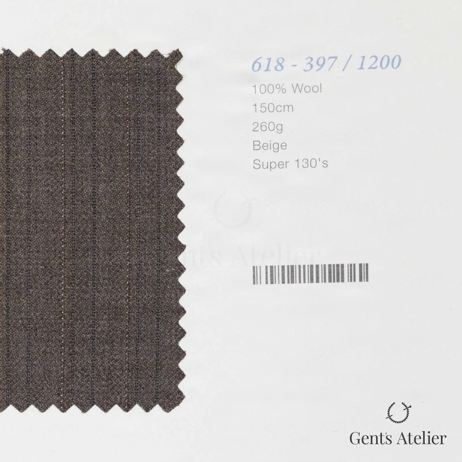 Образец ткани Marzoni 618 - 397 / 1200 с этикеткой — Бежевый