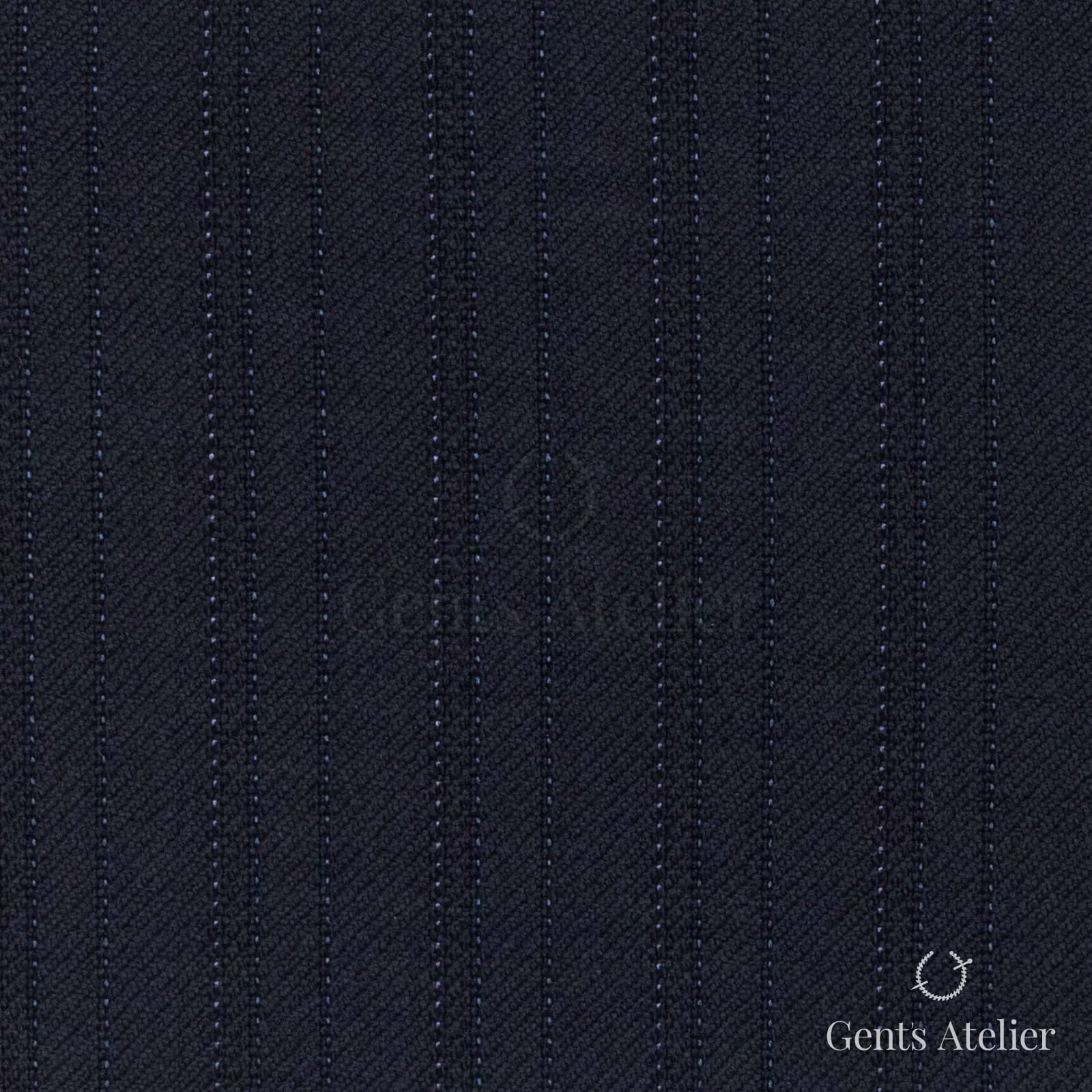 Костюмная ткань Marzoni 618 - 400 / 1200 — Тёмно-синий, полоса, 100% шерсть