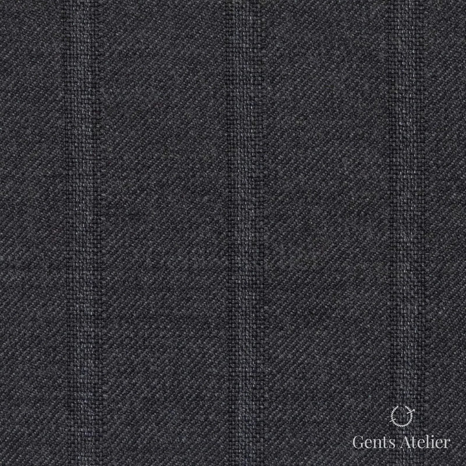 Костюмная ткань Marzoni 628 - 720 / 1500 — Антрацит, полоса, 95% шерсть, 5% кашемир