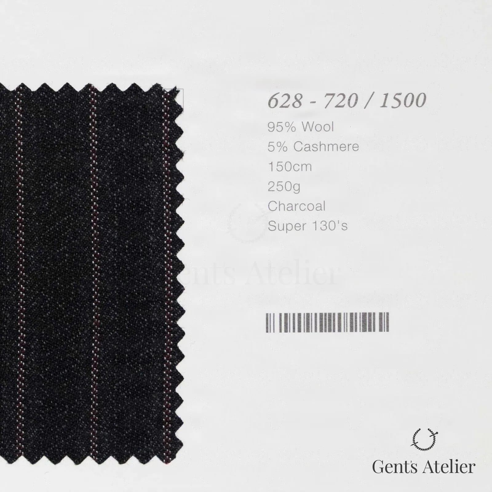 Образец ткани Marzoni 628 - 720 / 1500 с этикеткой — Антрацит