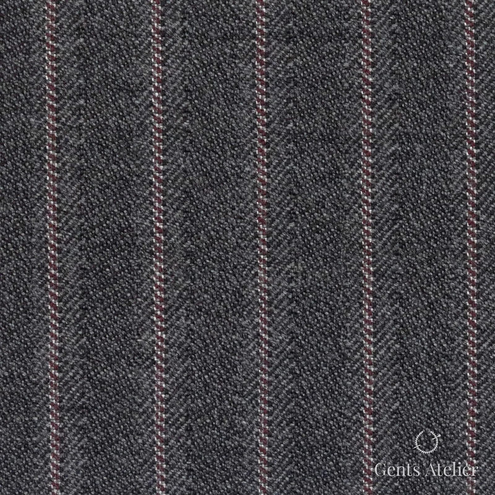 Костюмная ткань Marzoni 628 - 723 / 1500 — Антрацит, полоса, 100% шерсть