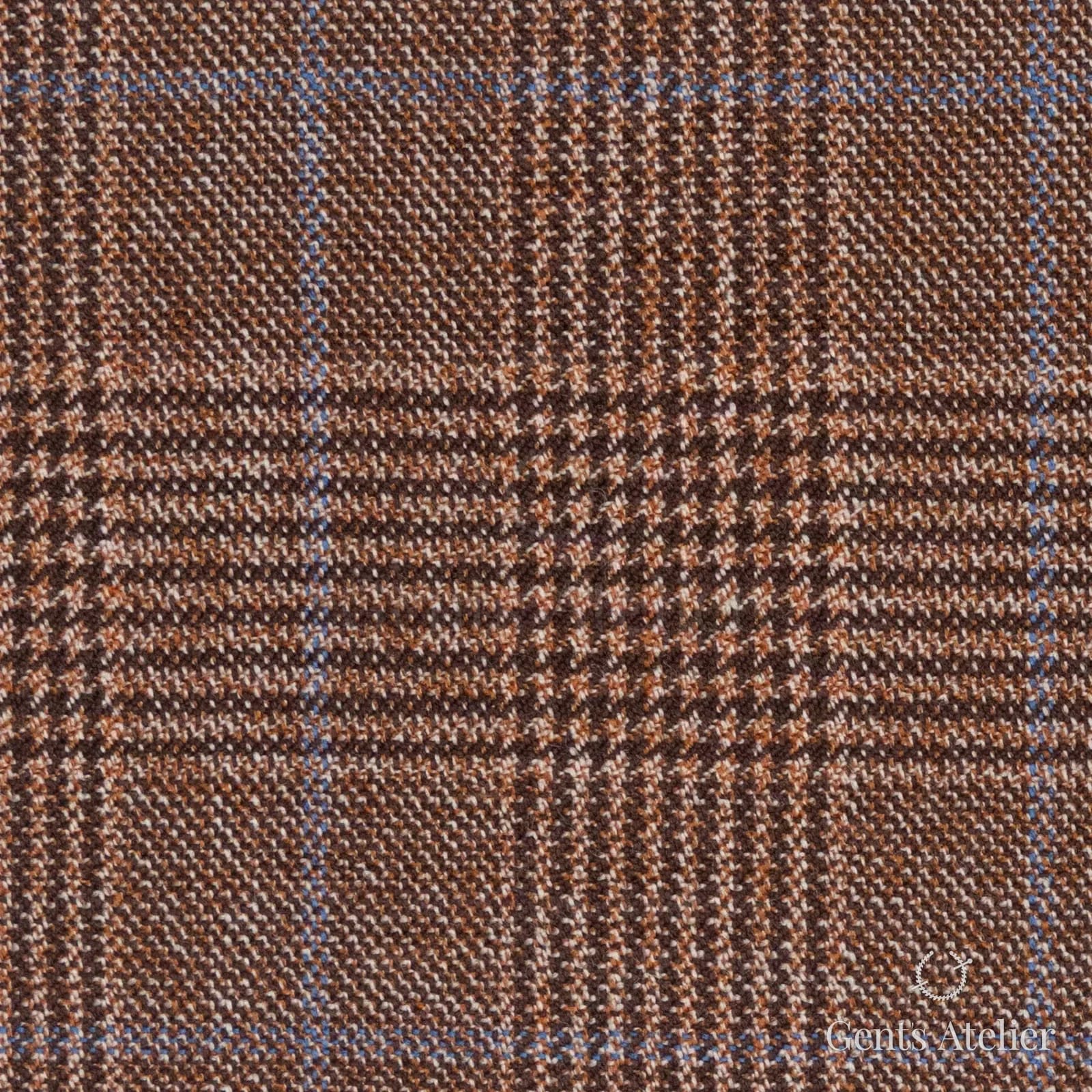 Костюмная ткань Marzoni 651 - 849 / 1200 — Brick / Синий, гусиная лапка, 100% шерсть