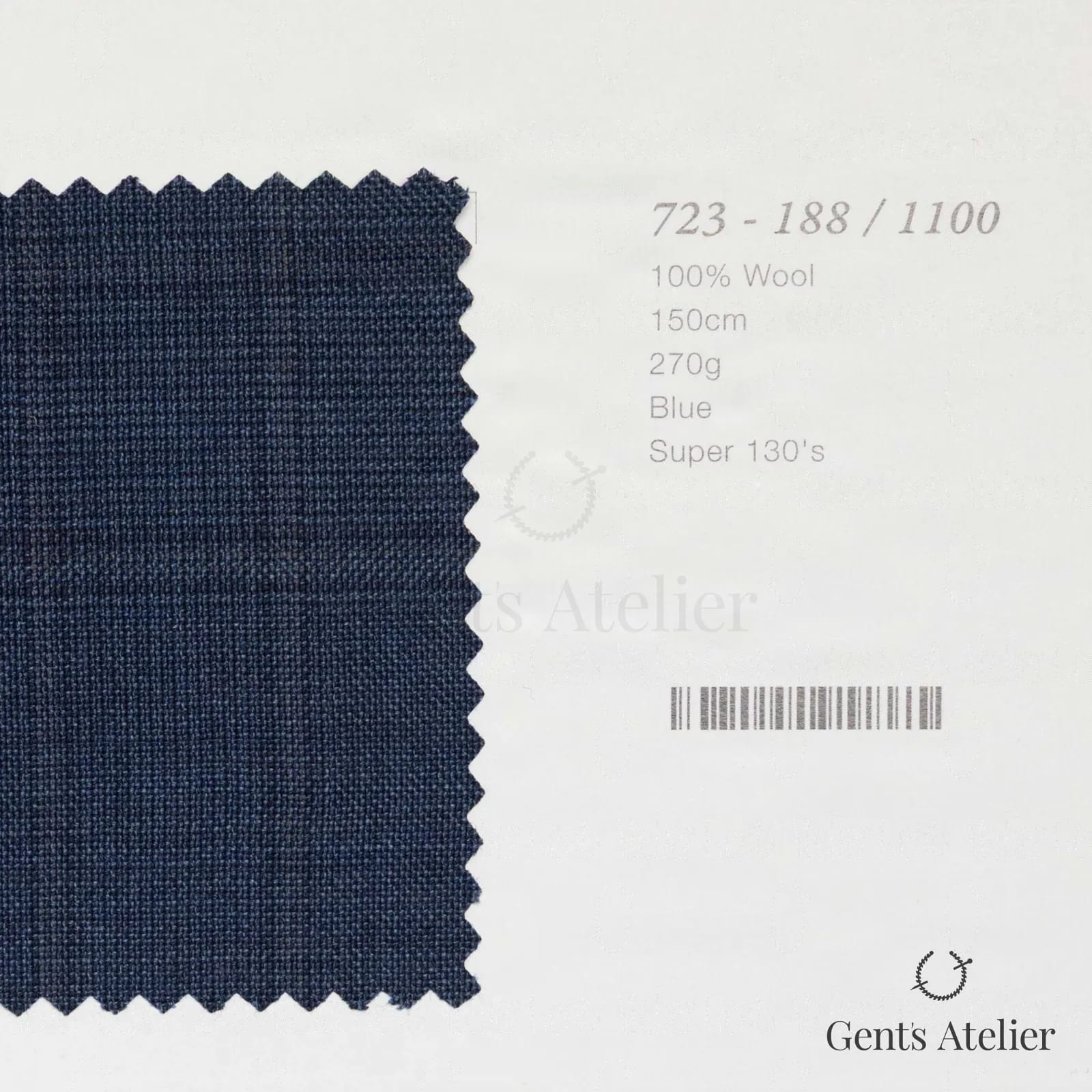 Образец ткани Marzoni 723 - 188 / 1100 с этикеткой — Синий