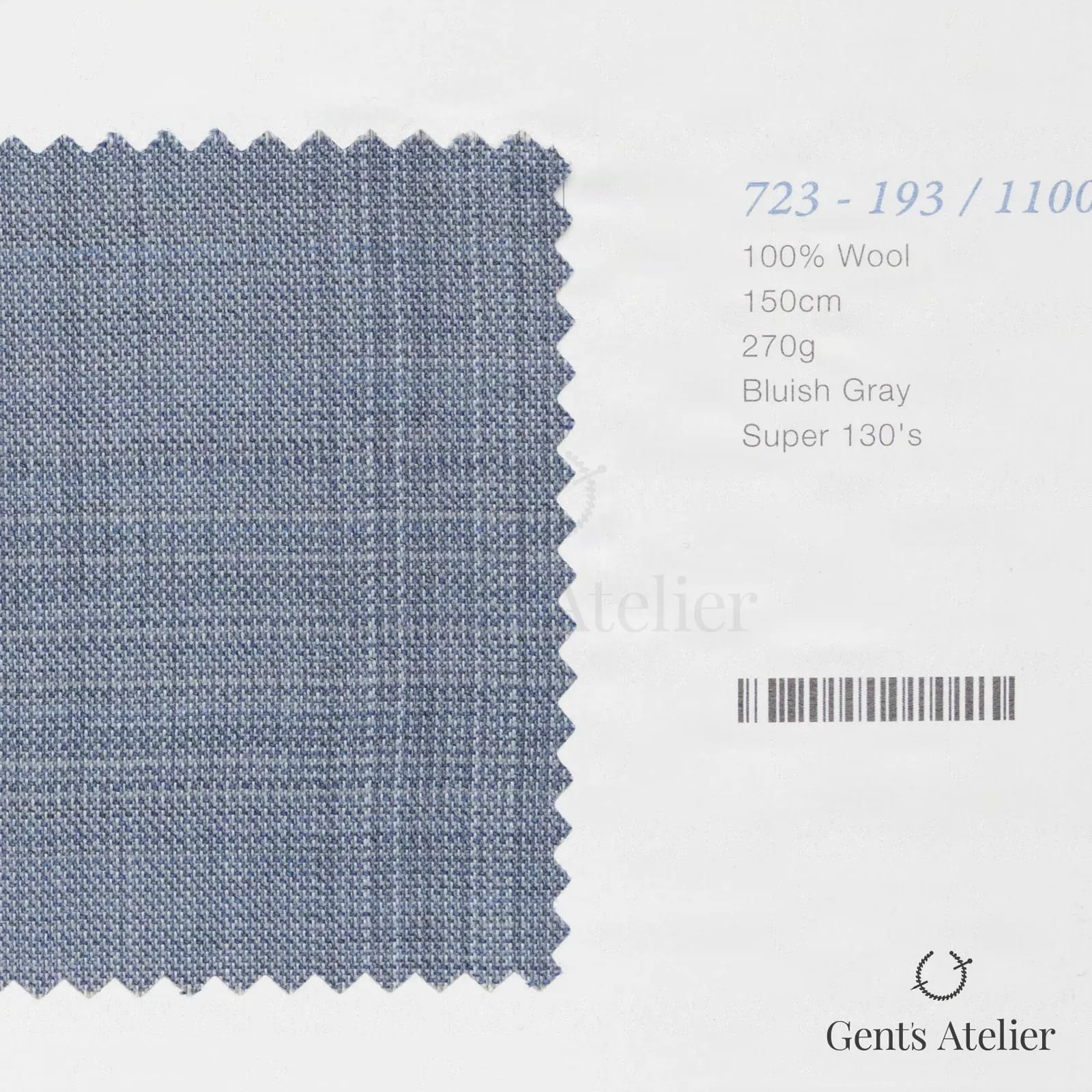Образец ткани Marzoni 723 - 193 / 1100 с этикеткой — Bluish Gray