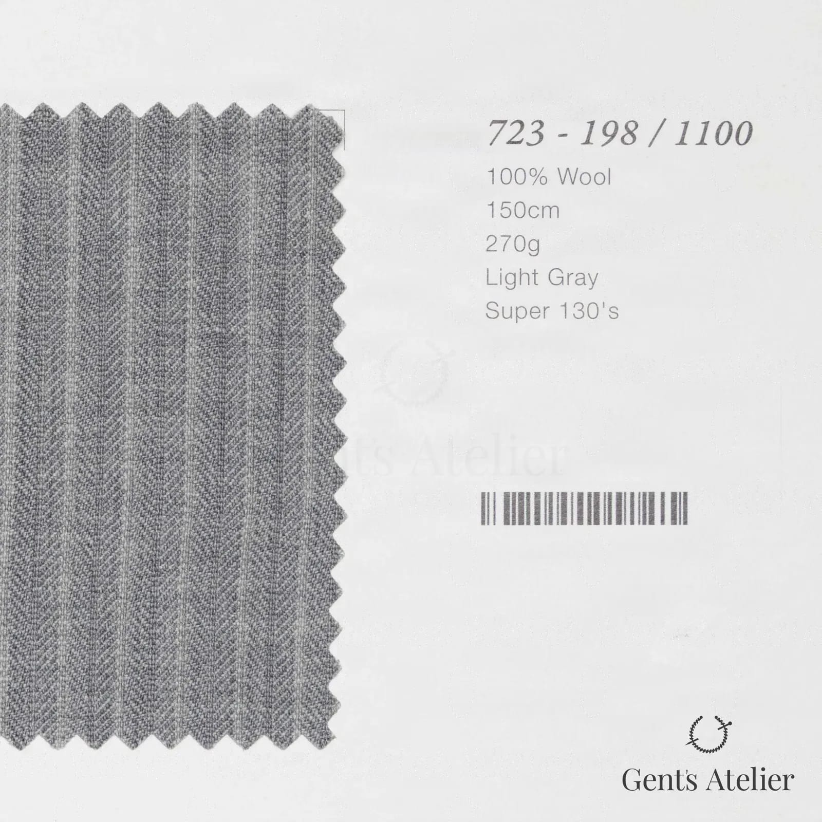 Образец ткани Marzoni 723 - 198 / 1100 с этикеткой — Светло-серый