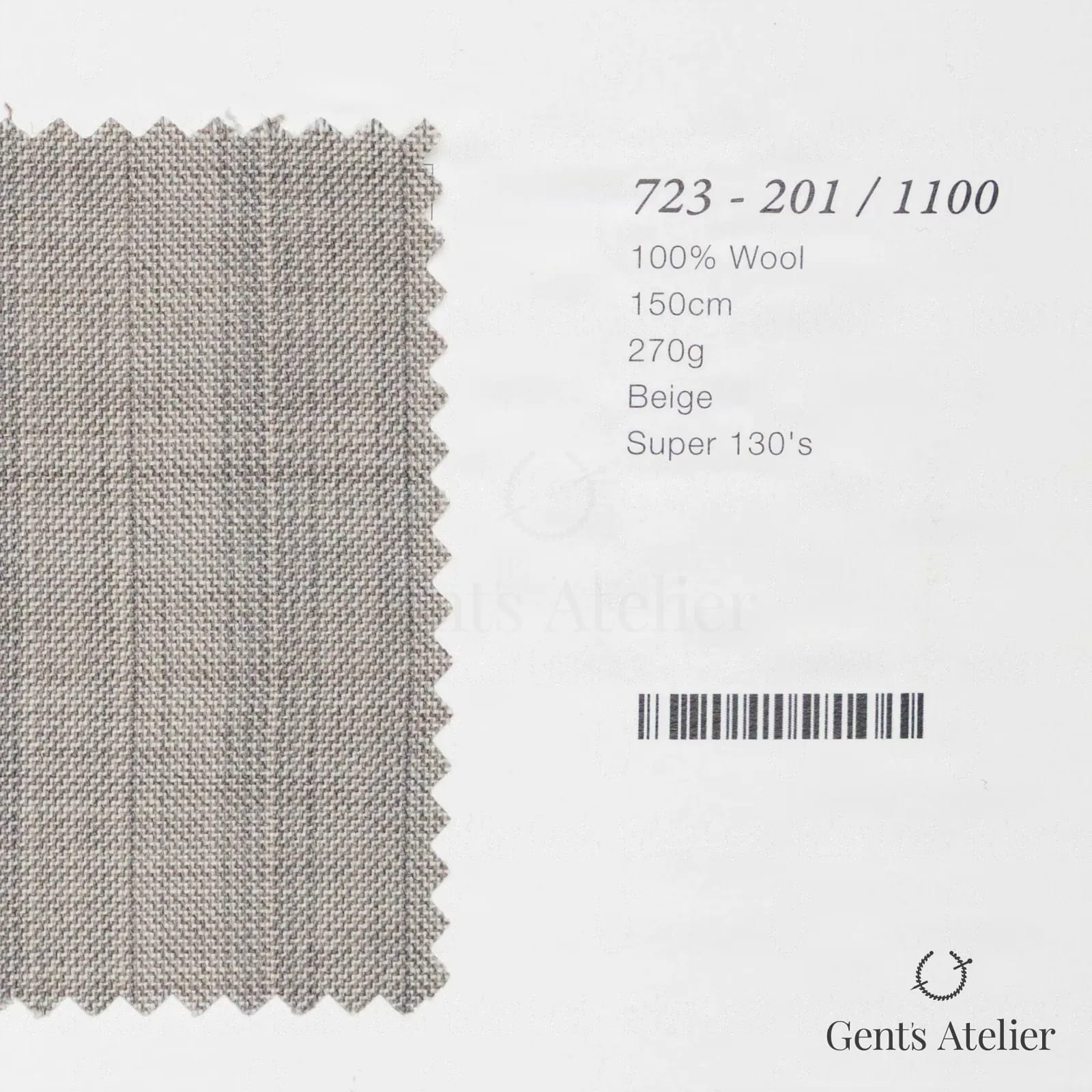Образец ткани Marzoni 723 - 201 / 1100 с этикеткой — Бежевый