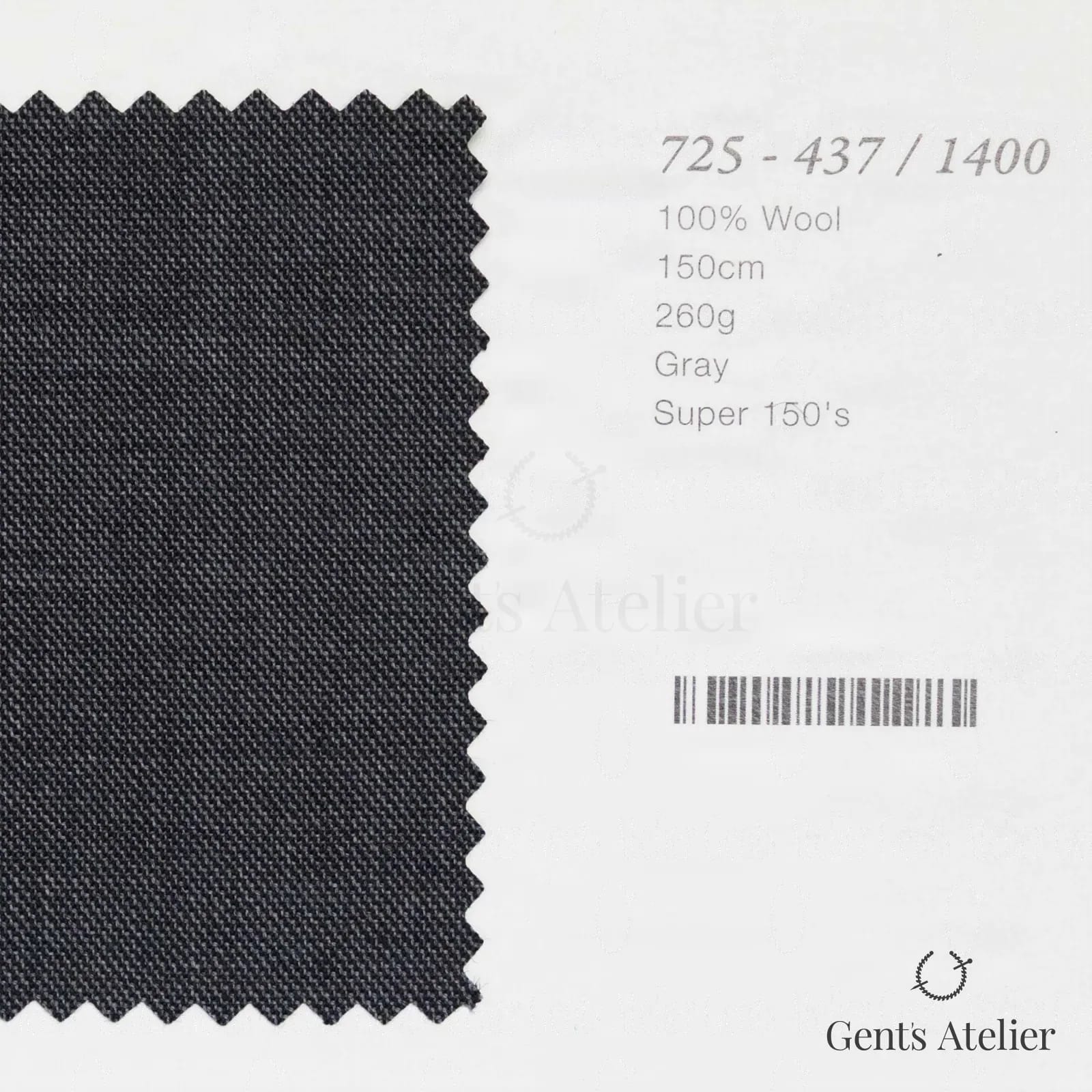 Образец ткани Marzoni 725 - 437 / 1400 с этикеткой — Серый