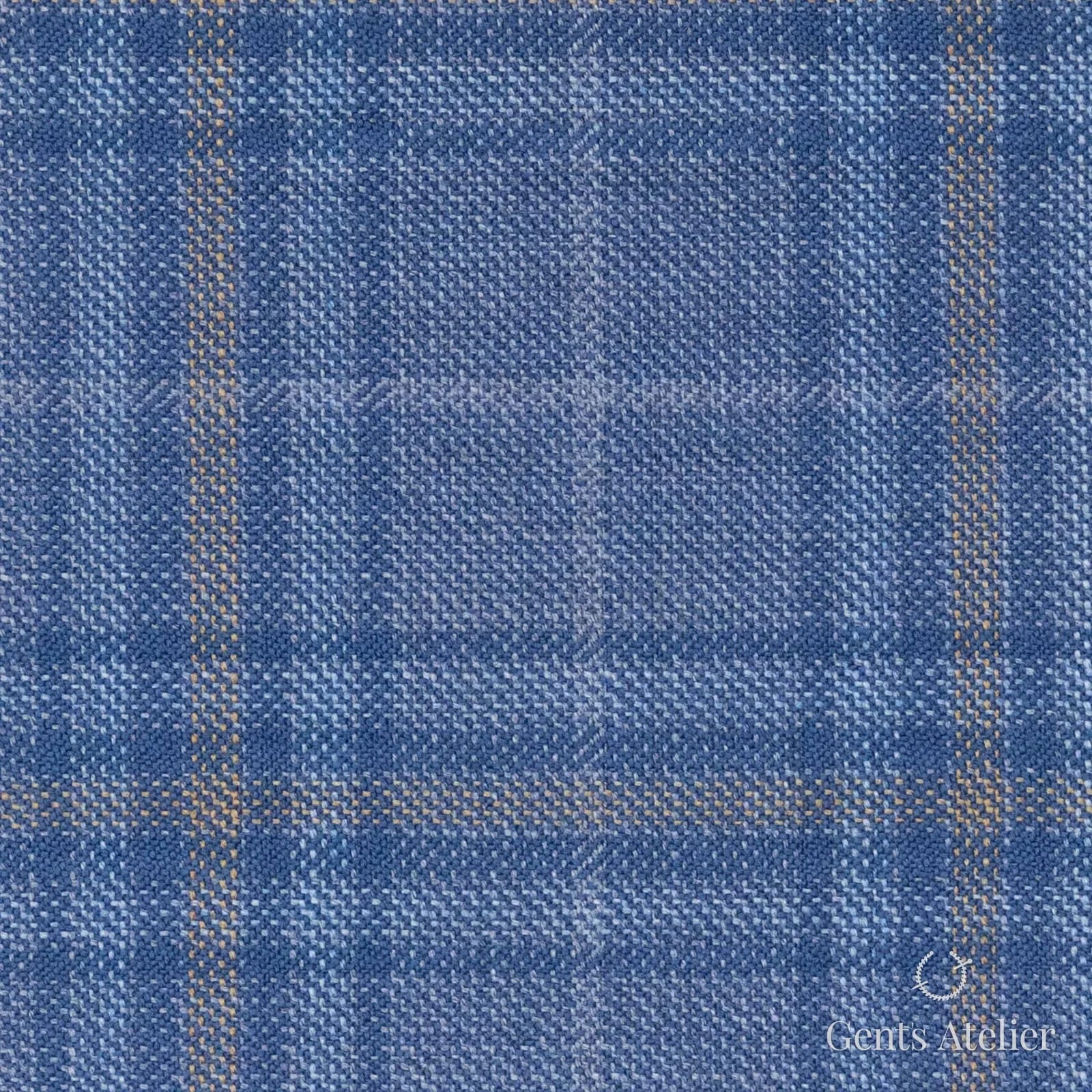 Костюмная ткань Marzoni 600 - 449 / 900 — Синий / Коричневый, оконная клетка, 100% шерсть