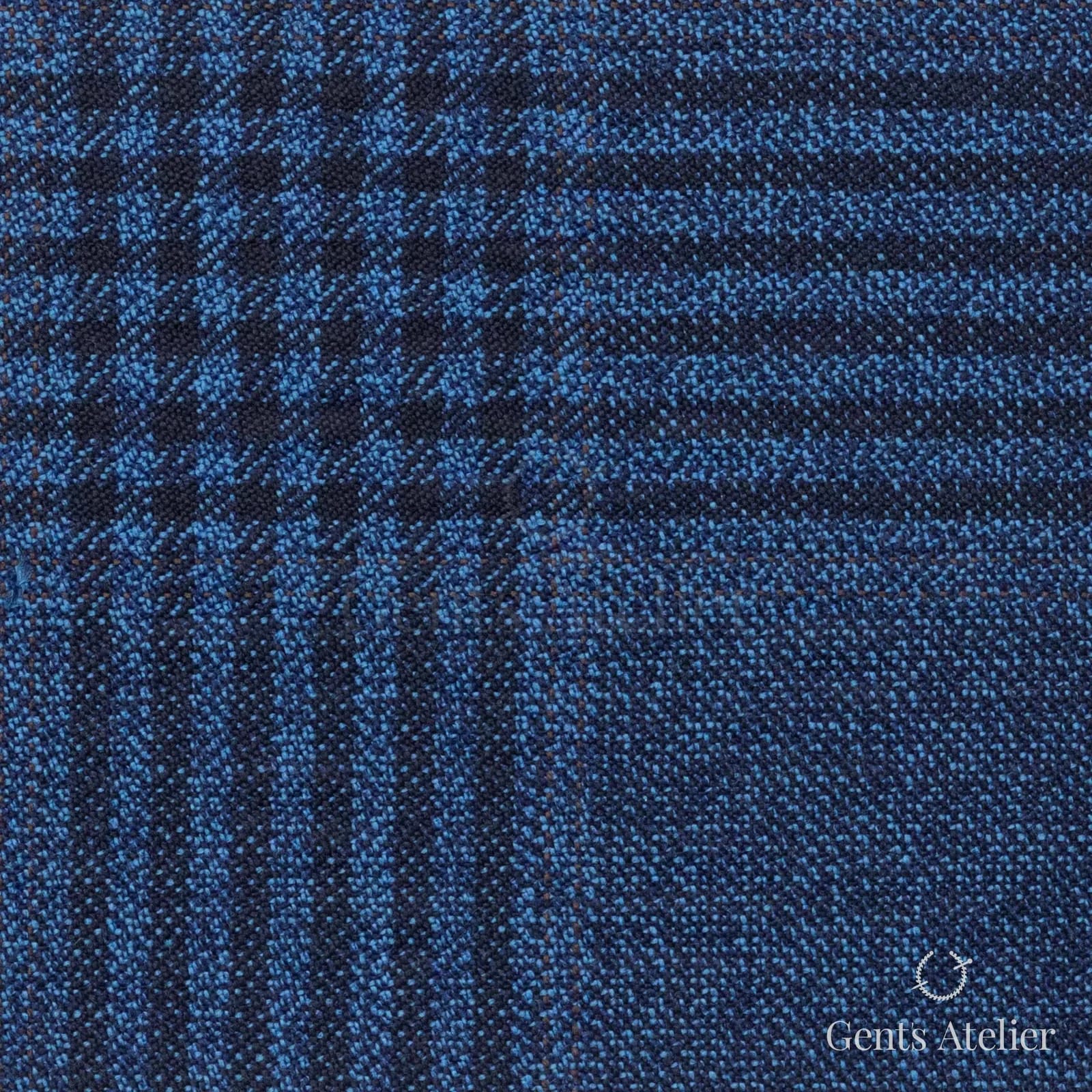 Костюмная ткань Marzoni 600 - 482 / 1000 — Синий / Тёмно-синий, клетка, 100% шерсть