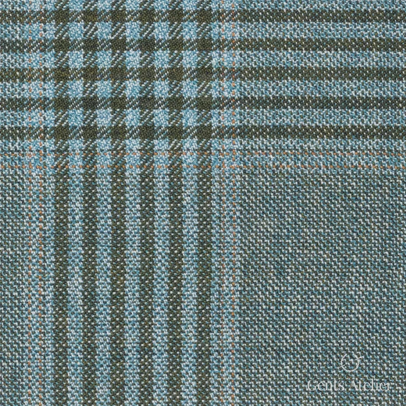 Костюмная ткань Marzoni 600 - 484 / 1000 — Зелёный / Dark Green, оконная клетка, 100% шерсть
