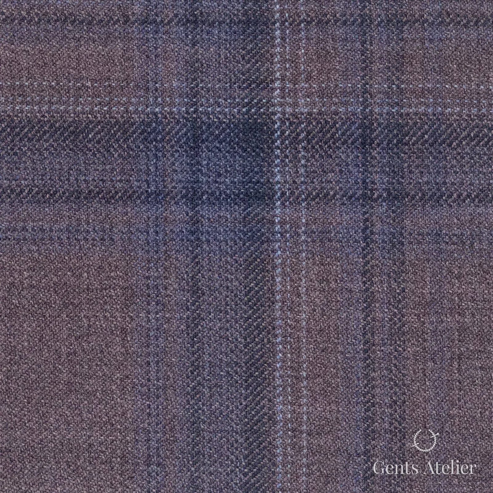 Костюмная ткань Marzoni 600 - 527 / 1000 — Coral / Синий, оконная клетка, 100% шерсть