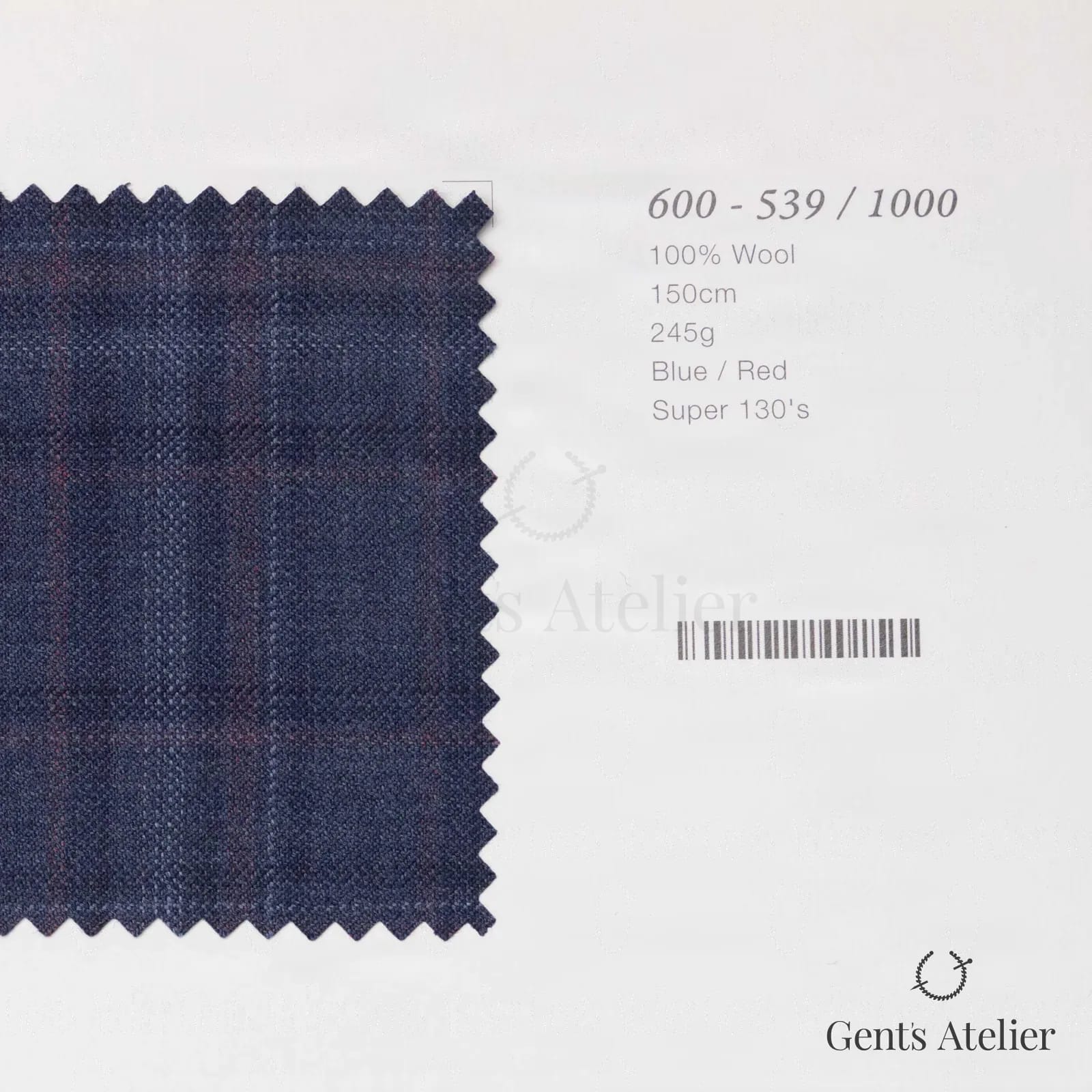 Образец ткани Marzoni 600 - 539 / 1000 с этикеткой — Синий / Красный