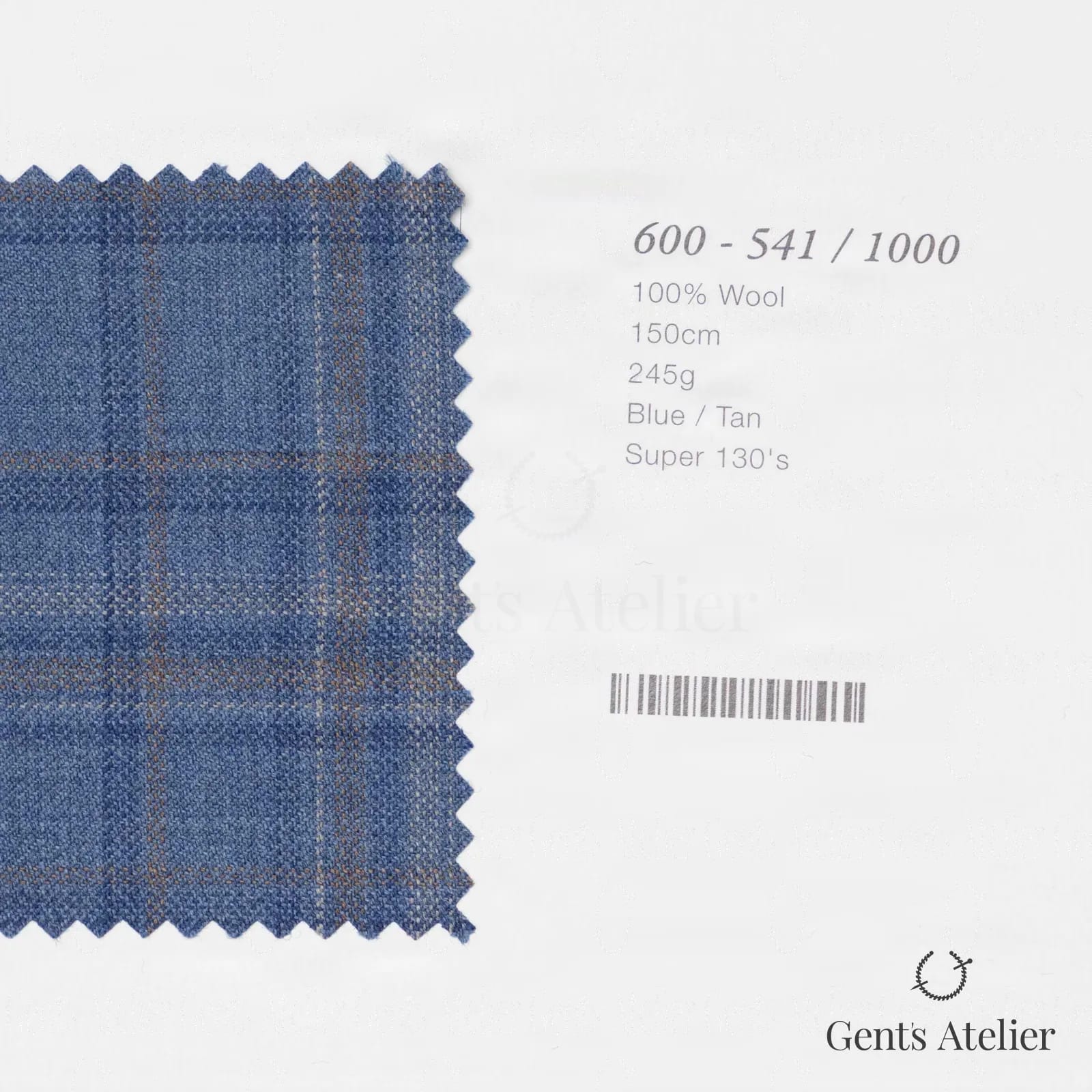 Образец ткани Marzoni 600 - 541 / 1000 с этикеткой — Синий / Tan