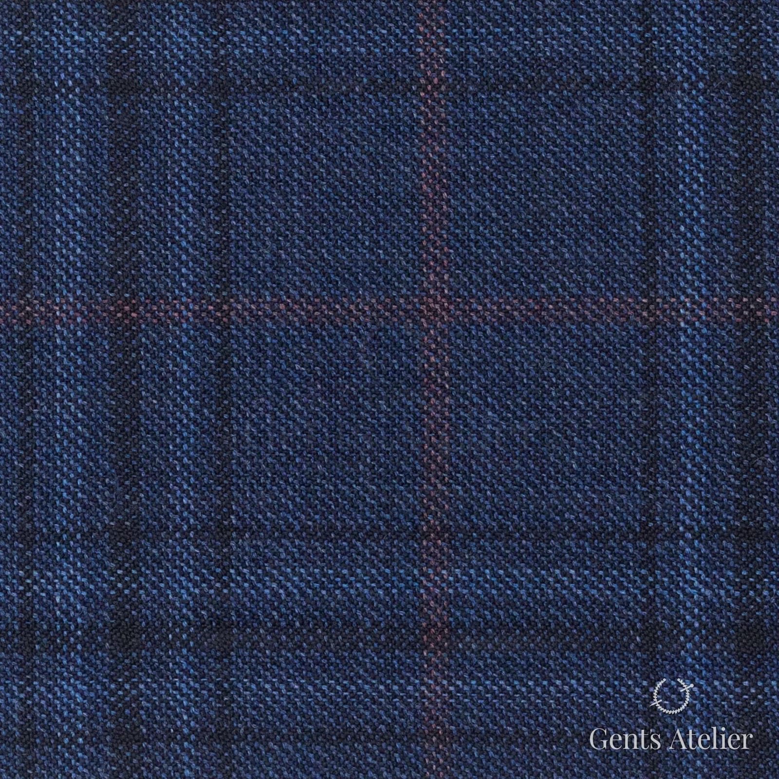 Костюмная ткань Marzoni 600 - 543 / 1000 — Синий / Tan, клетка, 100% шерсть