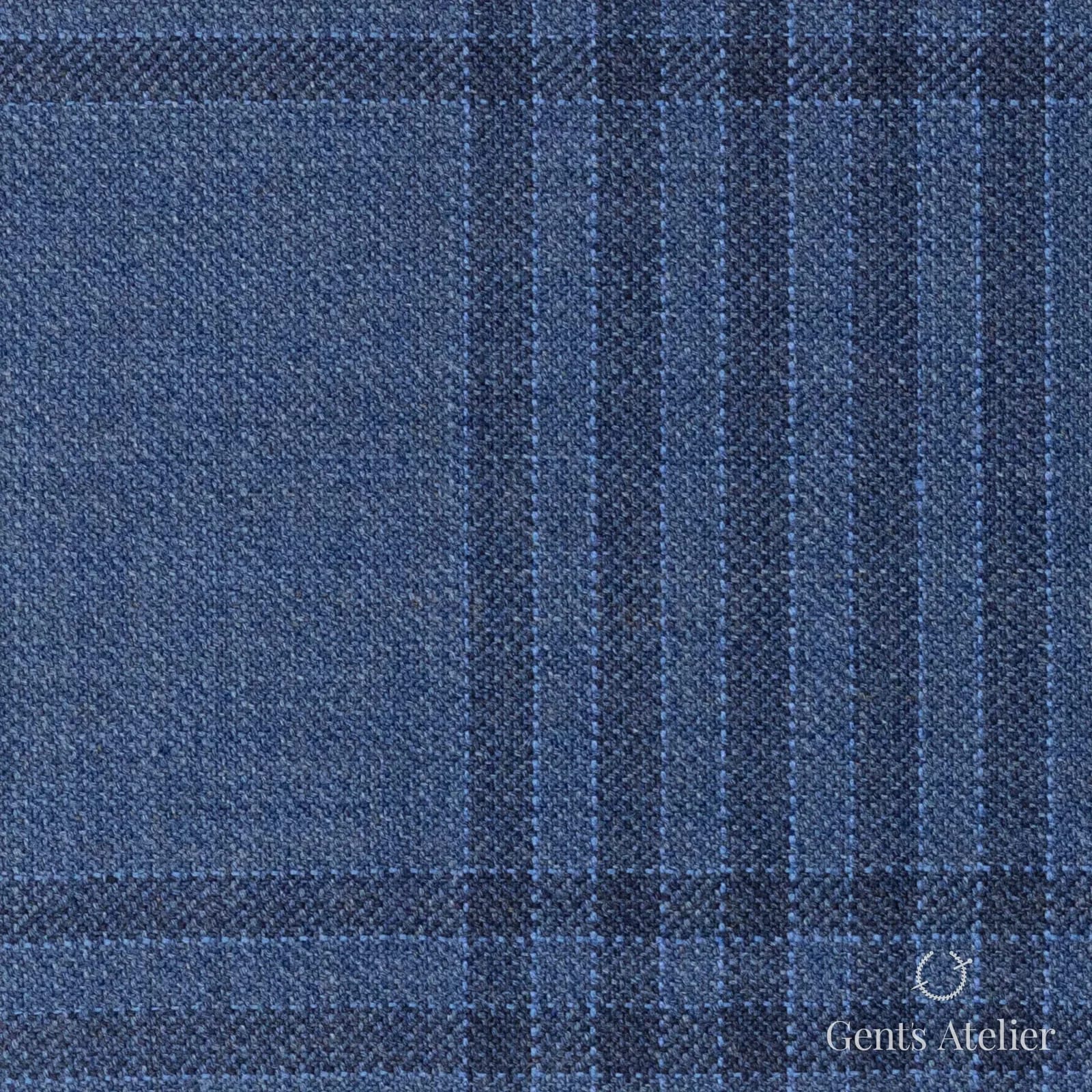 Костюмная ткань Marzoni 600 - 566 / 1000 — Синий / Синий, оконная клетка, 100% шерсть