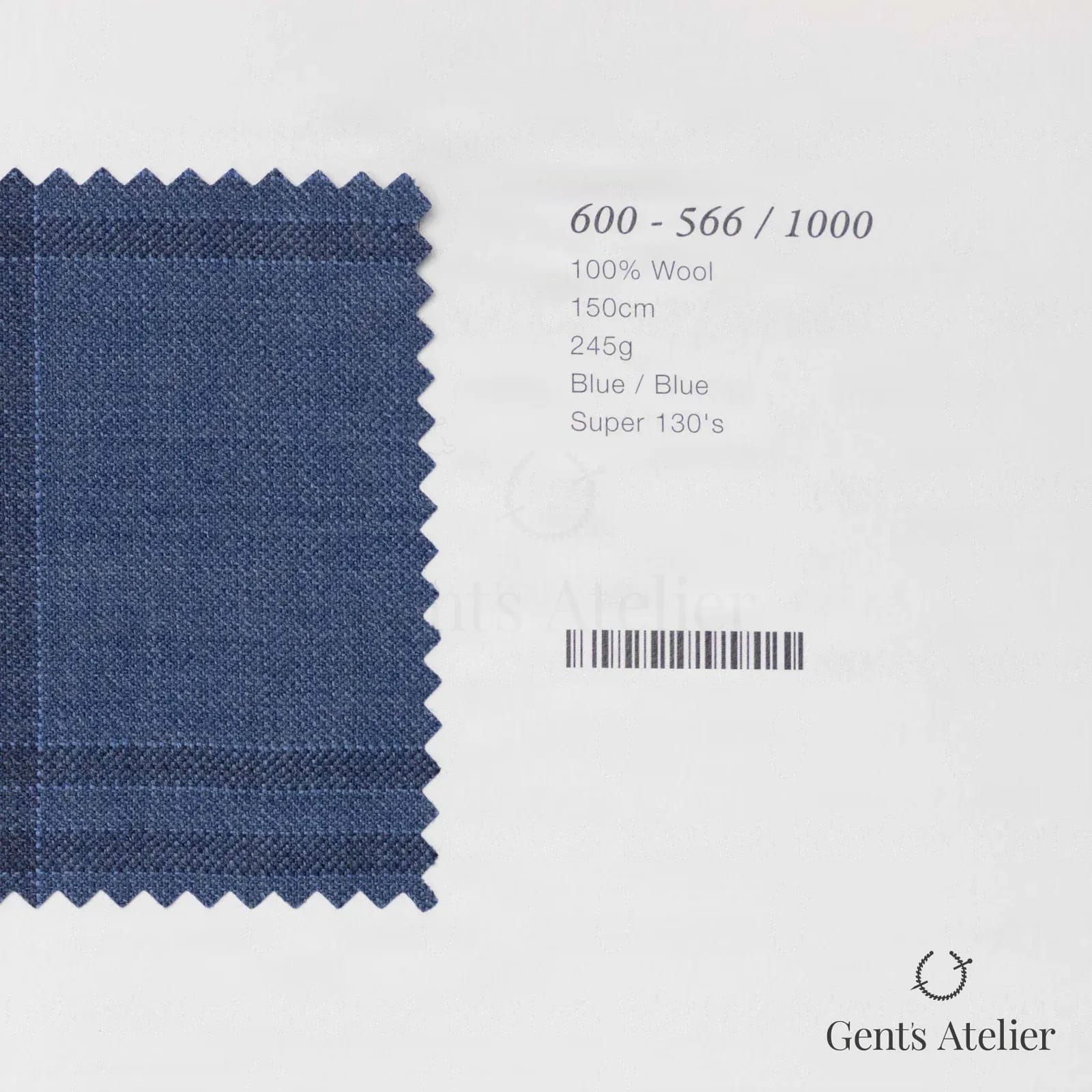 Образец ткани Marzoni 600 - 566 / 1000 с этикеткой — Синий / Синий