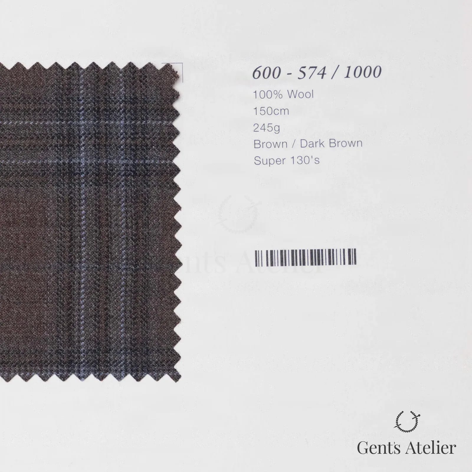 Образец ткани Marzoni 600 - 574 / 1000 с этикеткой — Коричневый / Dark Brown
