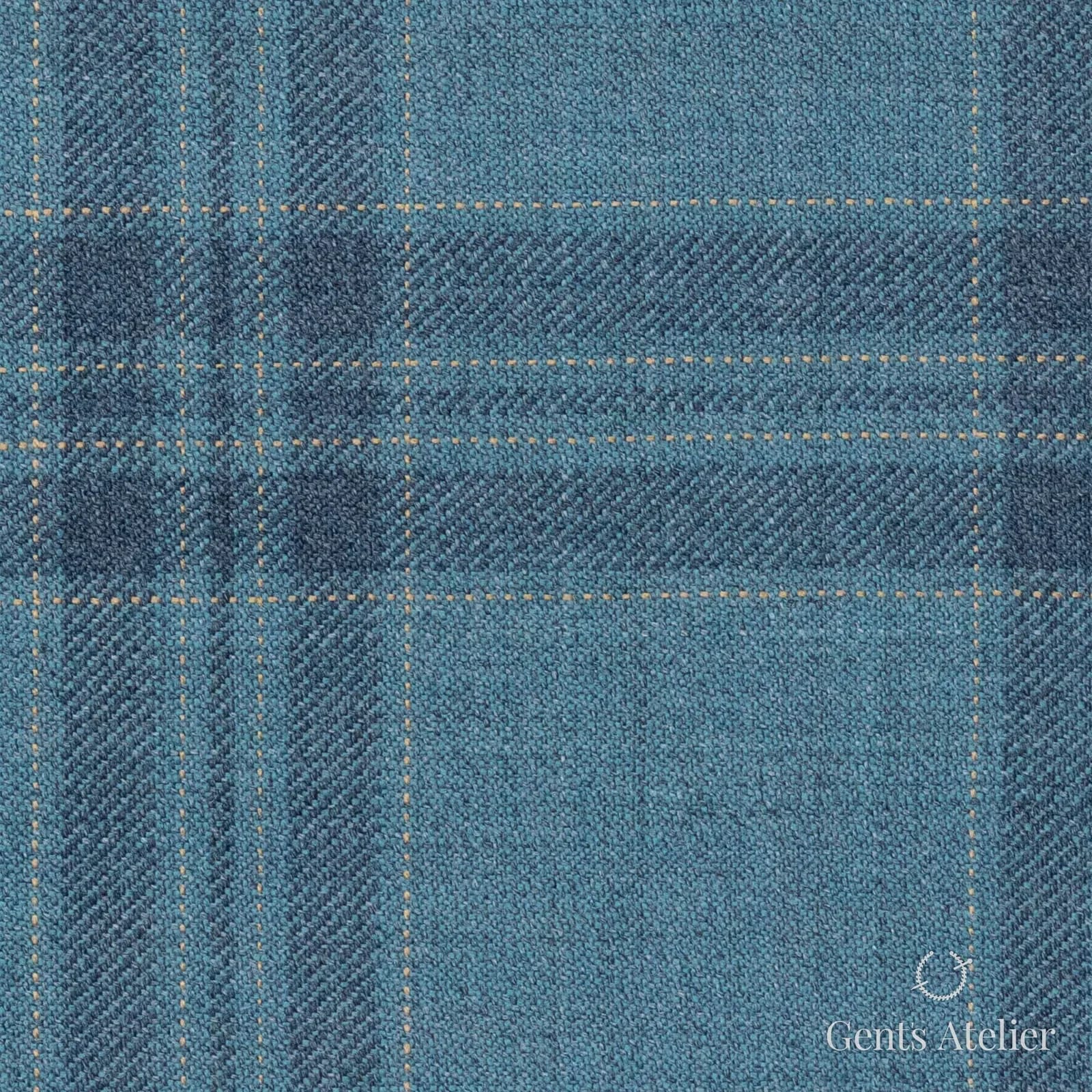 Костюмная ткань Marzoni 600 - 694 / 1000 — Зелёный / Yellow, оконная клетка, 100% шерсть