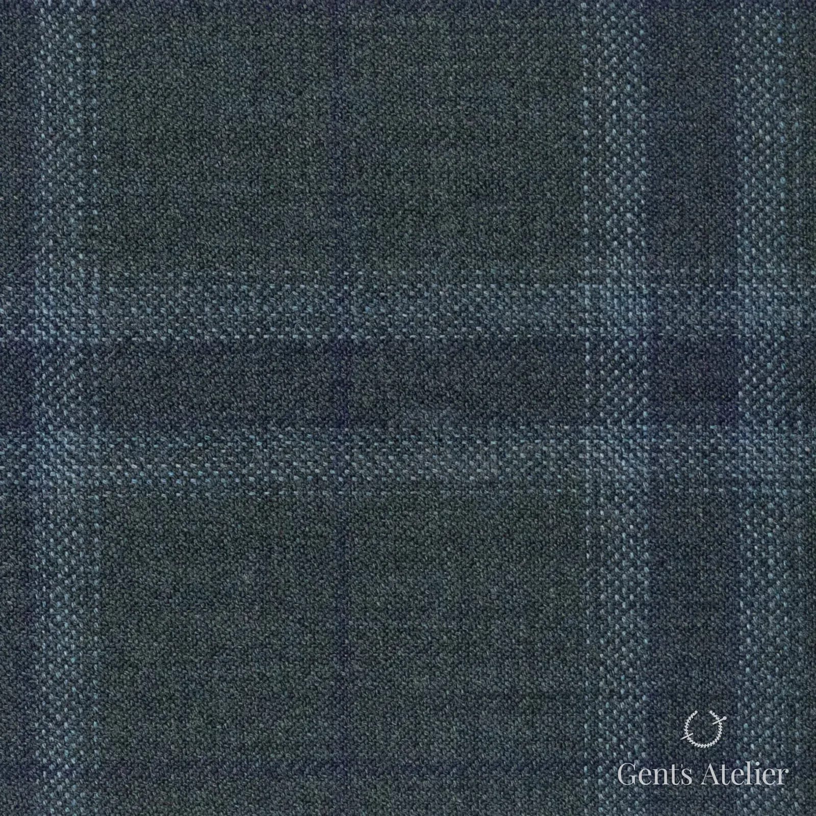Костюмная ткань Marzoni 600 - 698 / 1000 — Зелёный / Ceam, оконная клетка, 100% шерсть