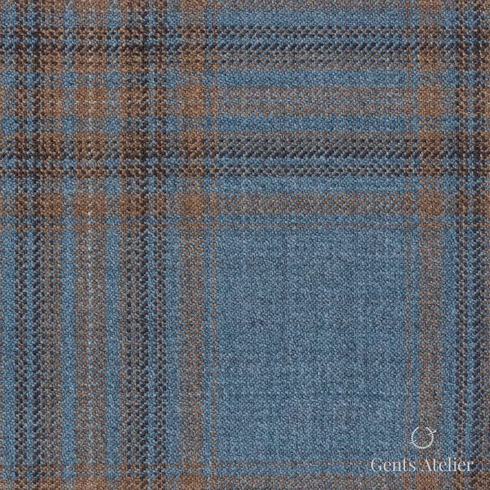 Костюмная ткань Marzoni 600 - 705 / 1000 — Зелёный / Tan, оконная клетка, 100% шерсть