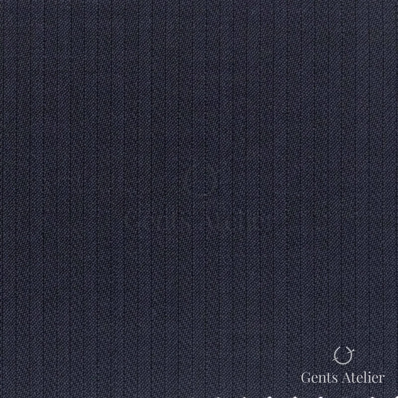 Костюмная ткань Marzoni 609 - 770 / 1000 — Тёмно-синий, полоса, 100% шерсть