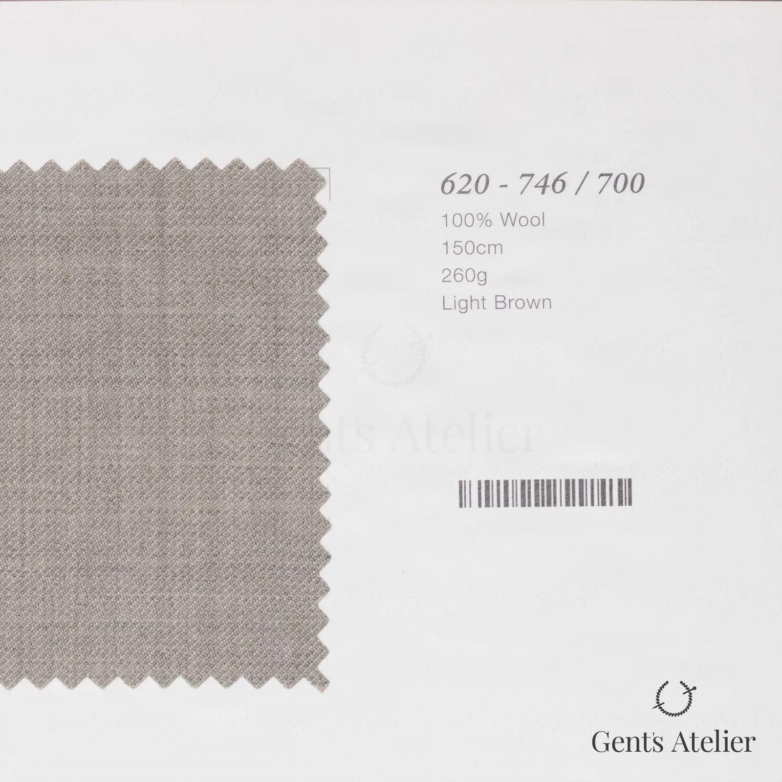 Образец ткани Marzoni 620 - 746 / 700 с этикеткой — Light Brown