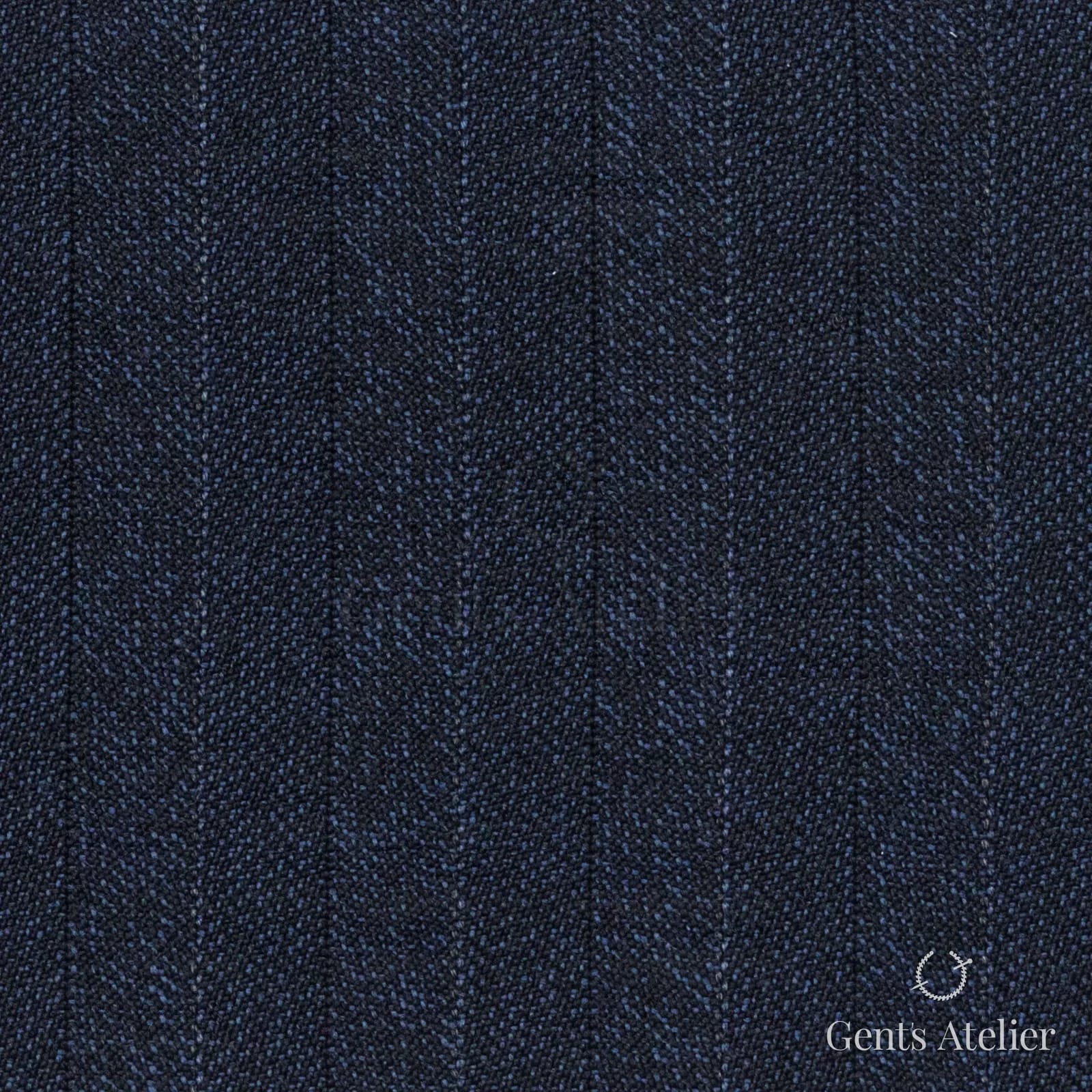 Костюмная ткань Marzoni 621 - 110 / 900 — Синий, ёлочка, 100% шерсть