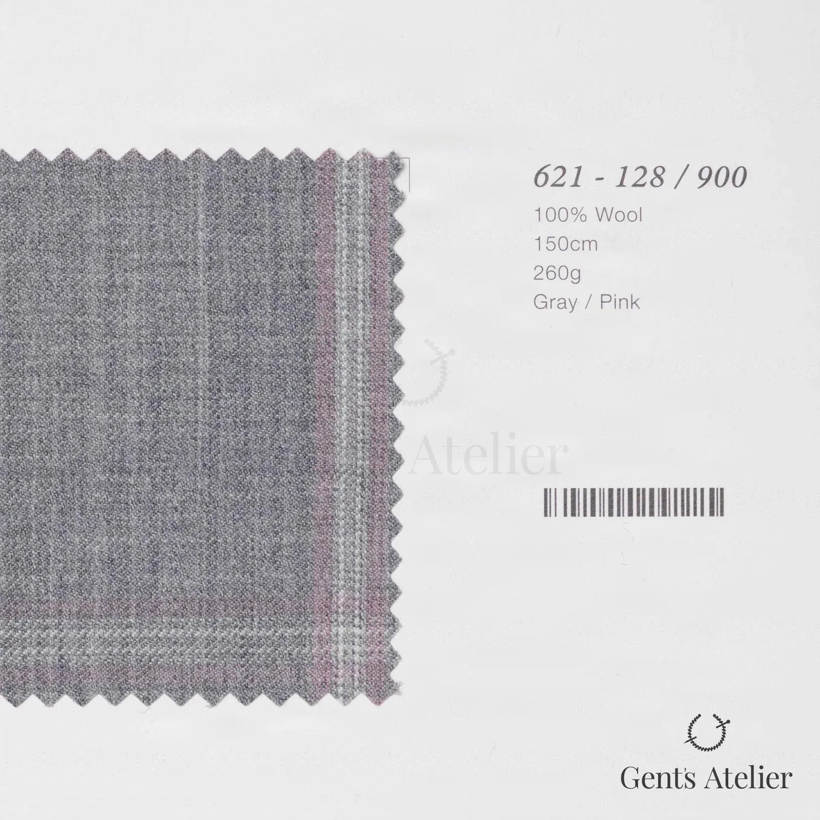 Образец ткани Marzoni 621 - 128 / 900 с этикеткой — Серый / Pink