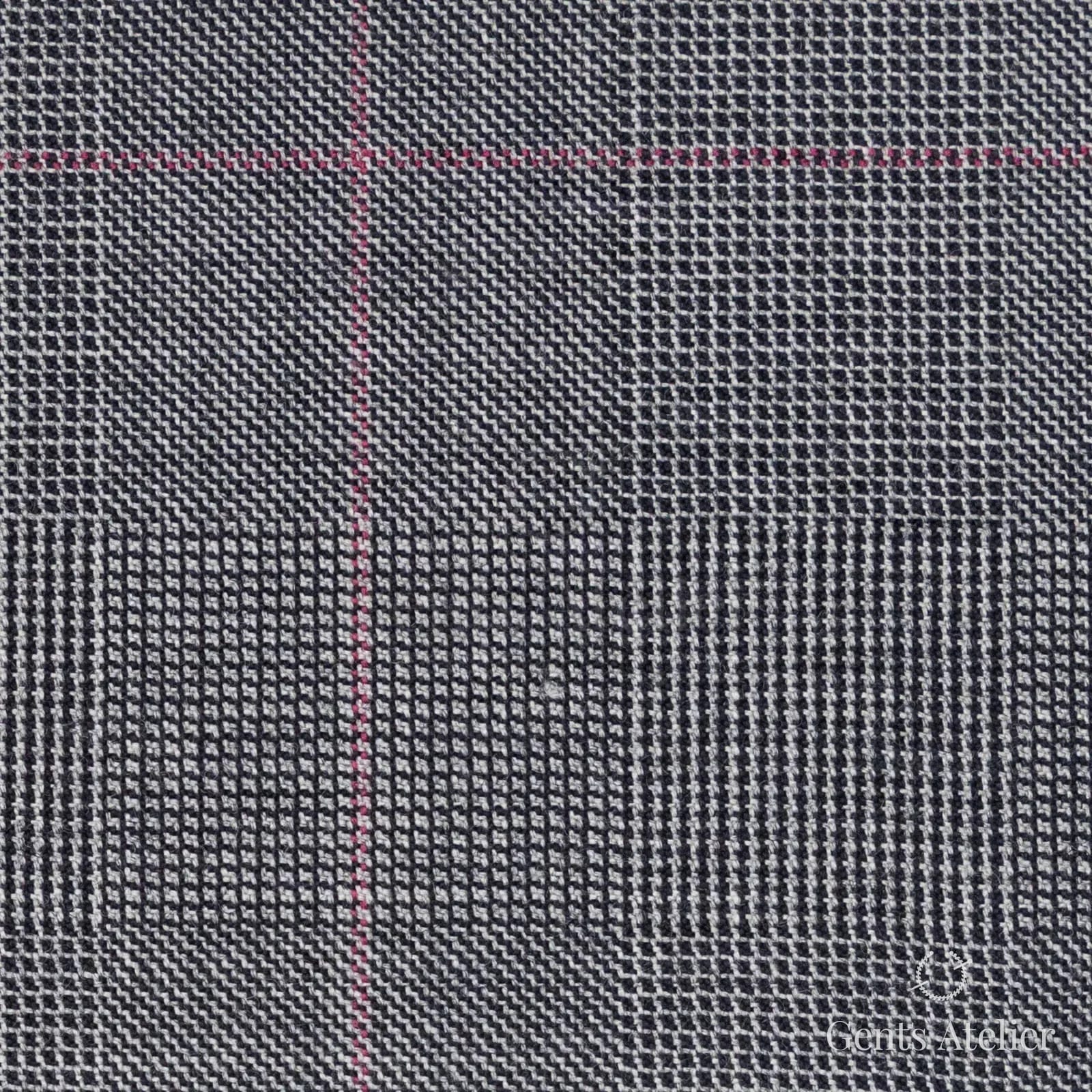 Костюмная ткань Marzoni 621 - 154 / 900 — Серый / Pink, оконная клетка, 100% шерсть