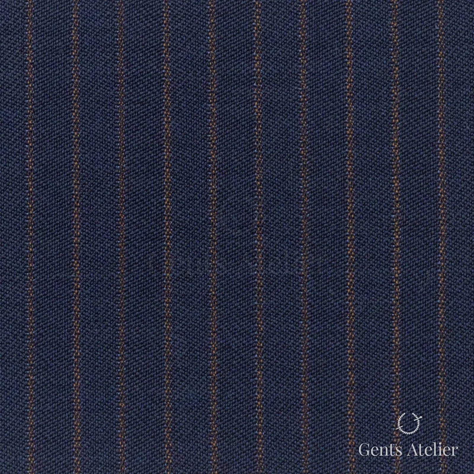 Костюмная ткань Marzoni 622 - 087 / 800 — Синий / Коричневый, полоса, 98% шерсть, 2% шёлк