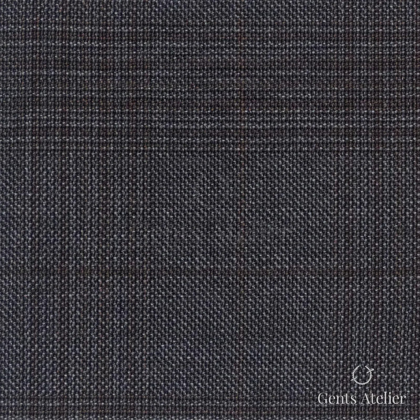 Костюмная ткань Marzoni 721 - 129 / 900 — Антрацит / Коричневый, оконная клетка, 100% шерсть