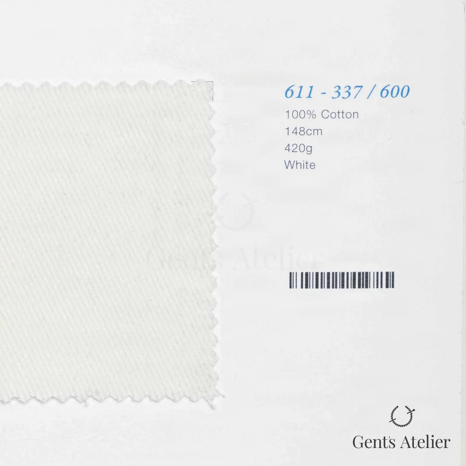 Образец ткани Marzoni 611 - 337 / 600 с этикеткой — Белый
