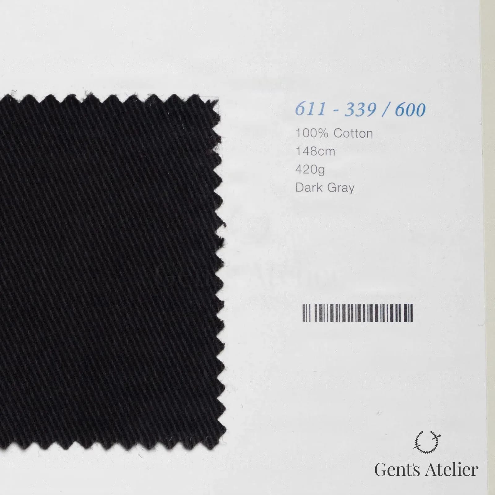 Образец ткани Marzoni 611 - 339 / 600 с этикеткой — Dark Gray