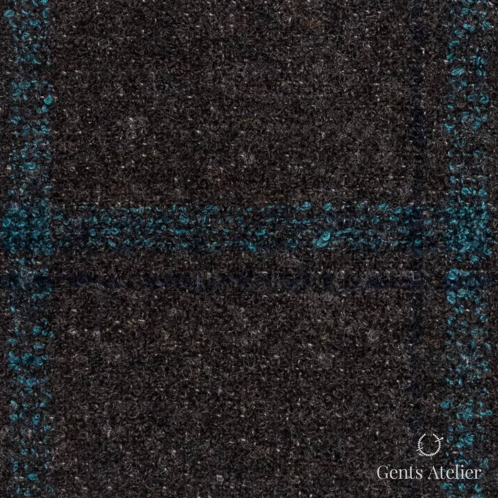 Костюмная ткань Marzoni 641 - 149 / 1000 — Коричневый / Teal / Тёмно-синий, оконная клетка, 45% шерсть, 41% хлопок, 14% полиамид