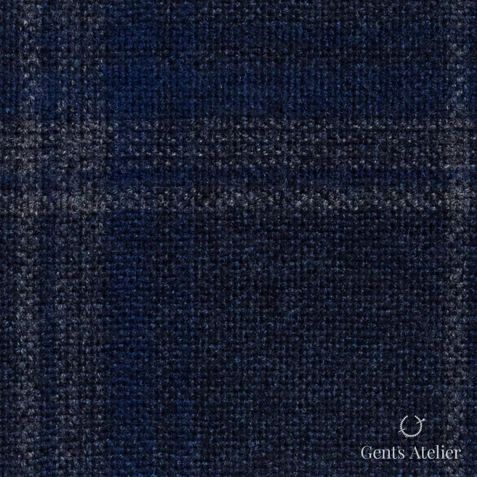 Костюмная ткань Marzoni 651 - 029 / 1200 — Синий / Серый, оконная клетка, 90% шерсть, 10% кашемир