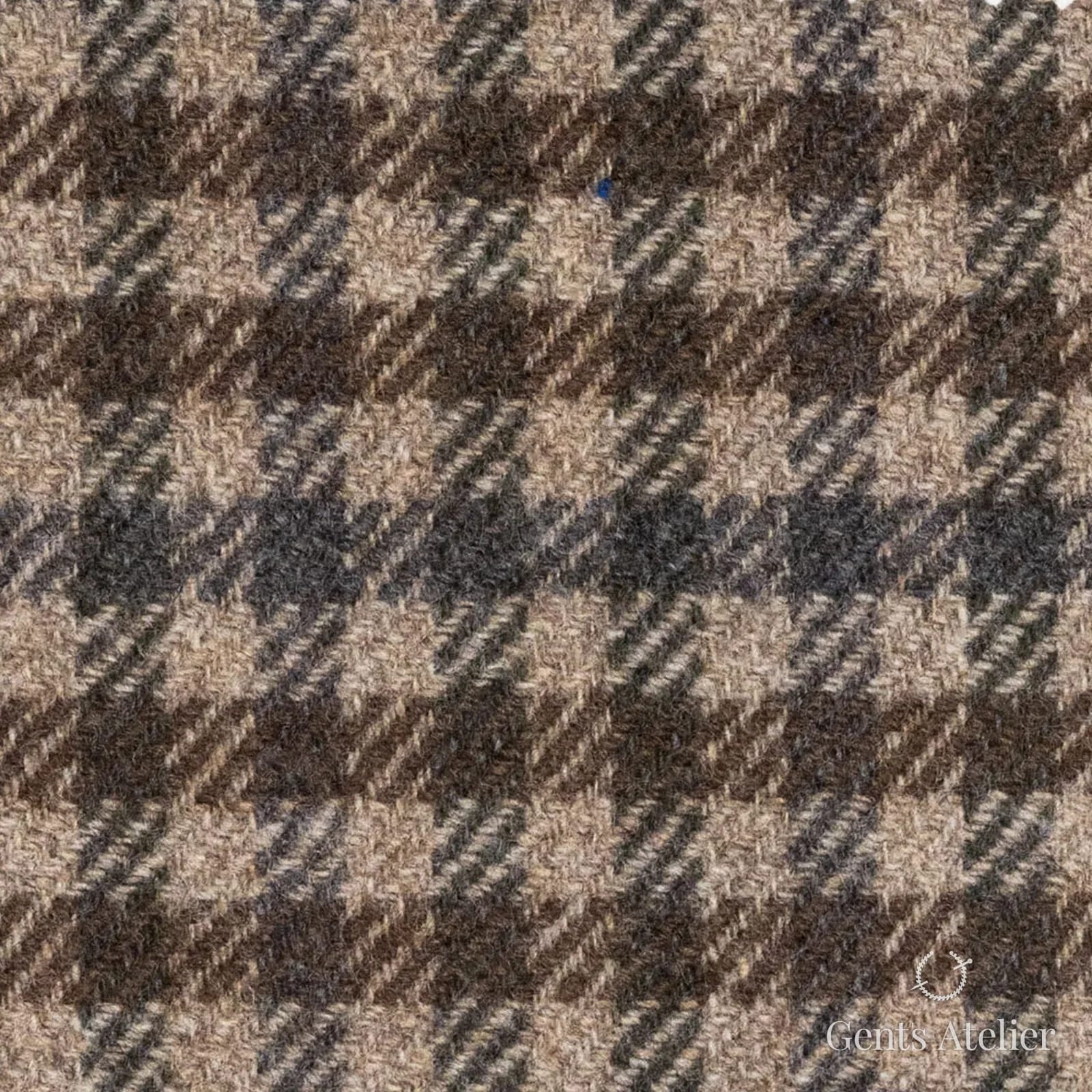 Костюмная ткань Marzoni 651 - 611 / 1200 — Бежевый / Коричневый, клетка, 90% шерсть, 10% кашемир
