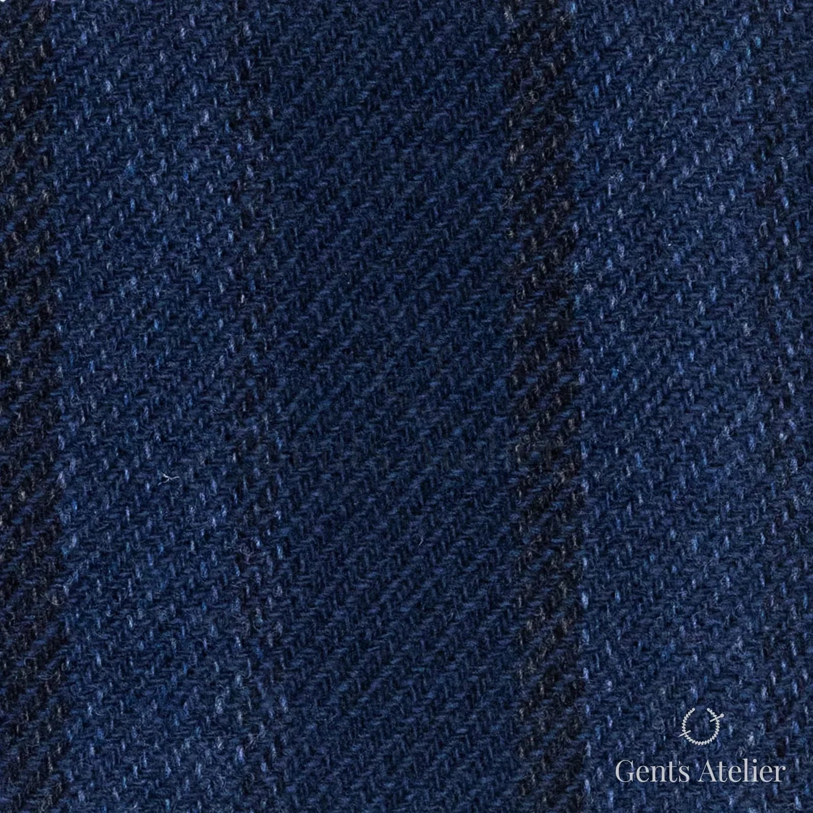 Костюмная ткань Marzoni 651 - 622 / 1500 — Тёмно-синий / Чёрный, ёлочка, 90% шерсть, 10% кашемир