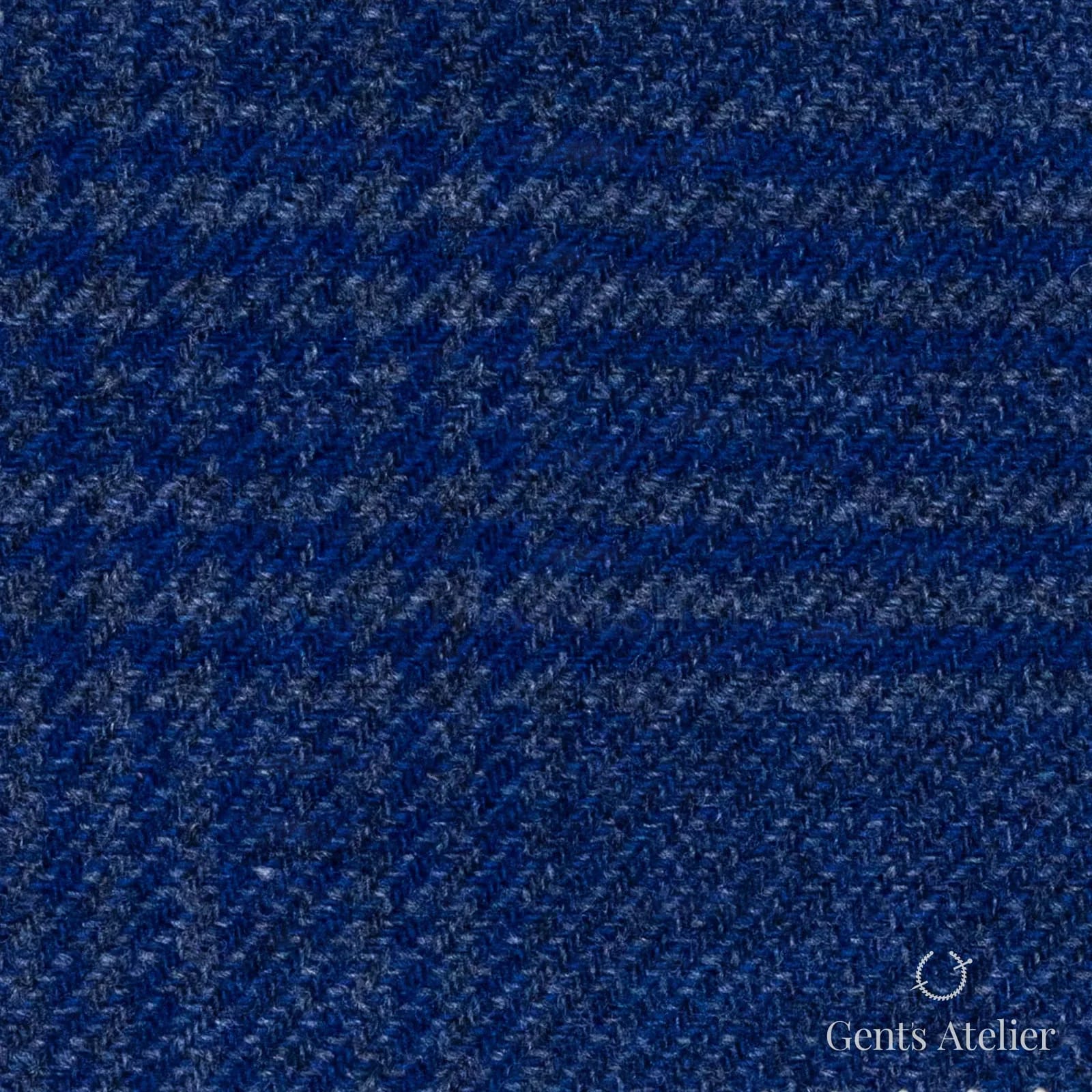 Костюмная ткань Marzoni 651 - 685 / 1500 — Синий / Синий, ёлочка, 90% шерсть, 10% кашемир
