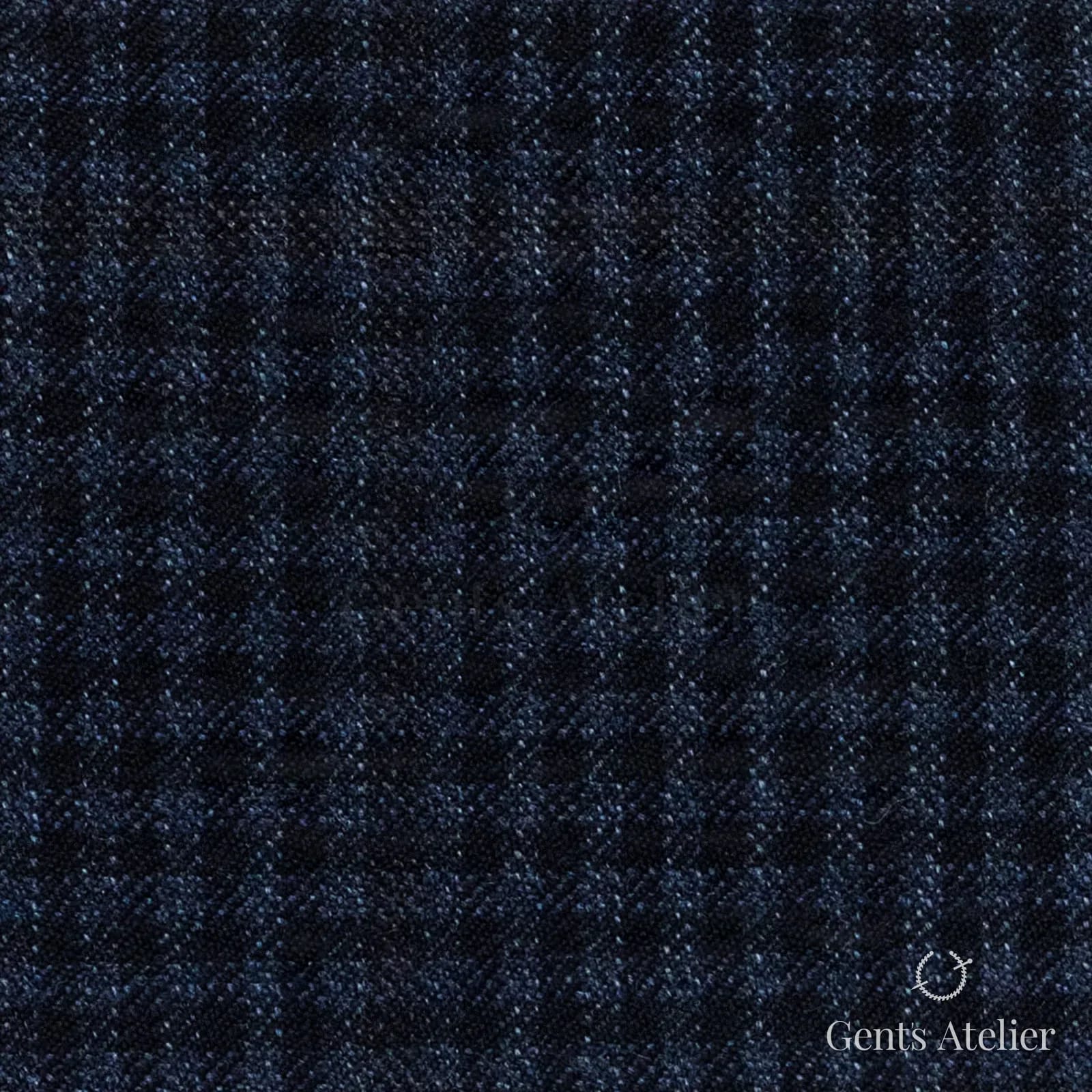 Костюмная ткань Marzoni 655 - 027 / 1200 — Тёмно-синий / Синий / Коричневый, оконная клетка, 95% шерсть, 5% кашемир