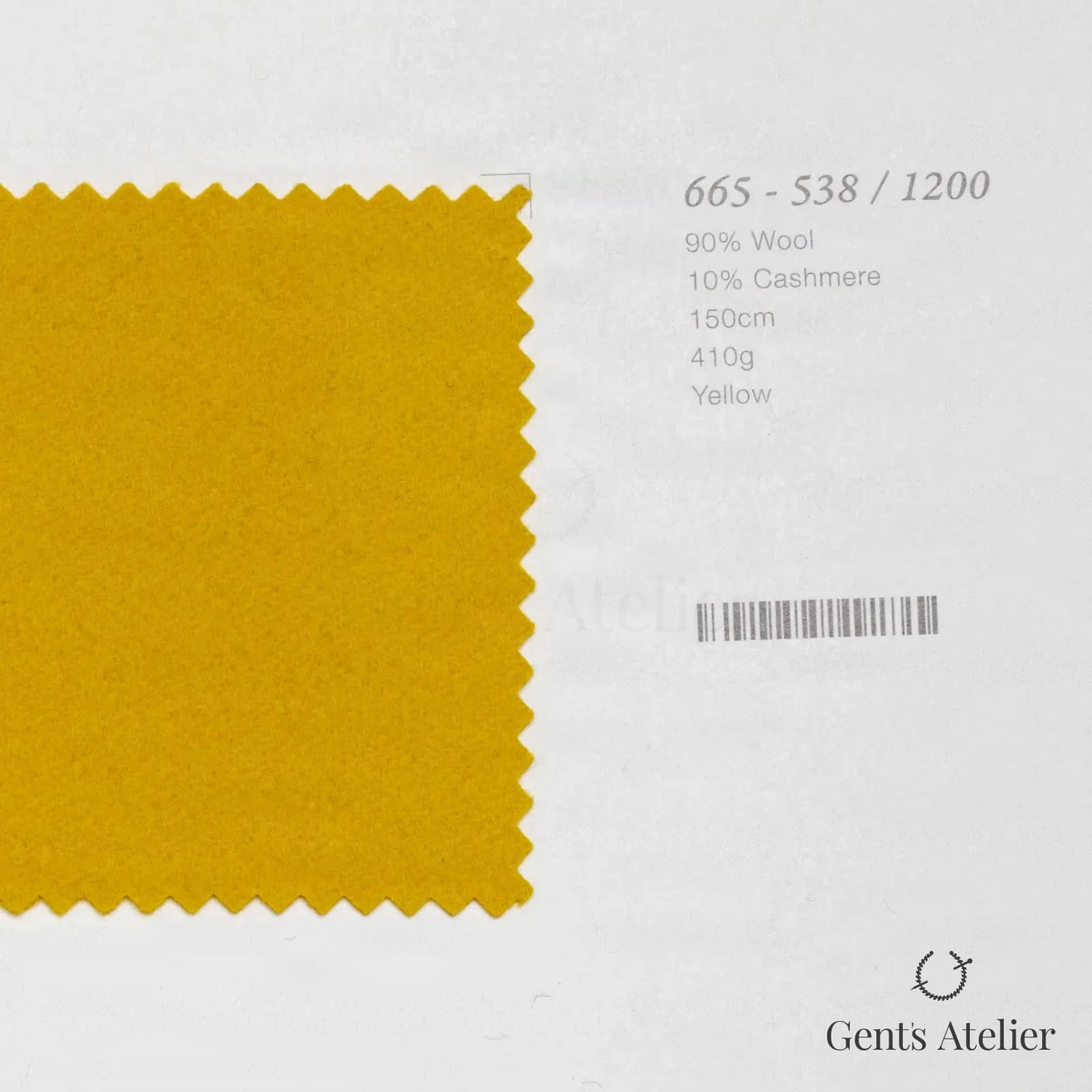 Образец ткани Marzoni 665 - 538 / 1200 с этикеткой — Yellow